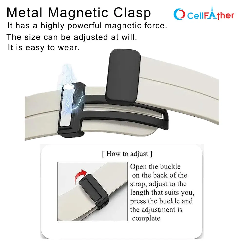 Magnetic silicone strap for Apple Watch 49mm-Starlight