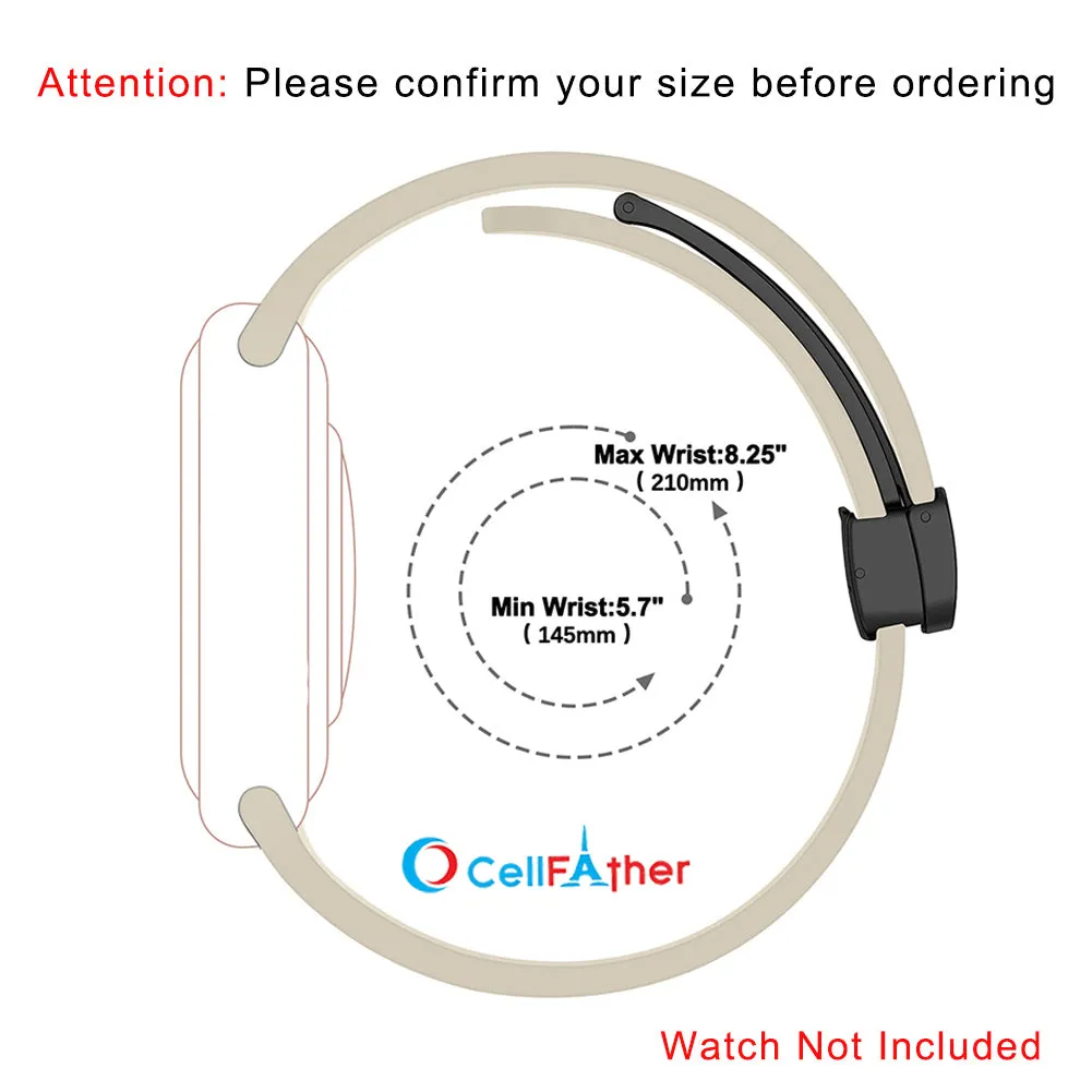 Magnetic silicone strap for Apple Watch 49mm-Starlight
