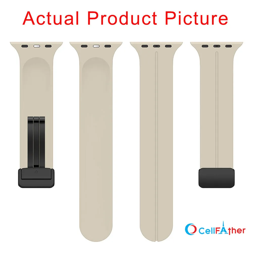 Magnetic silicone strap for Apple Watch 49mm-Starlight