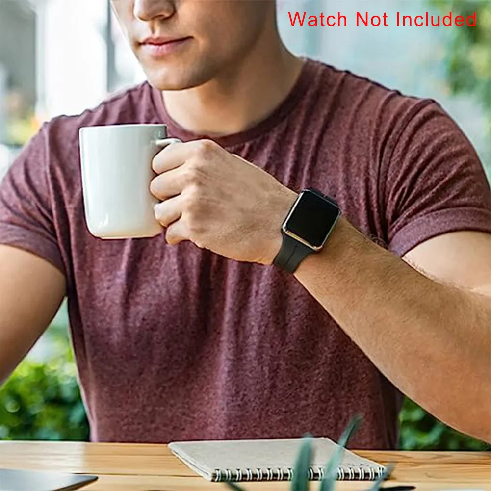 Magnetic Silicone Strap For apple Watch Series 10-Black