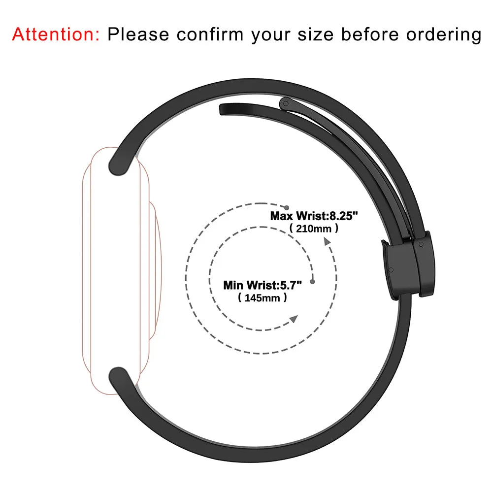 Magnetic Silicone Strap For apple Watch Series 10-Black