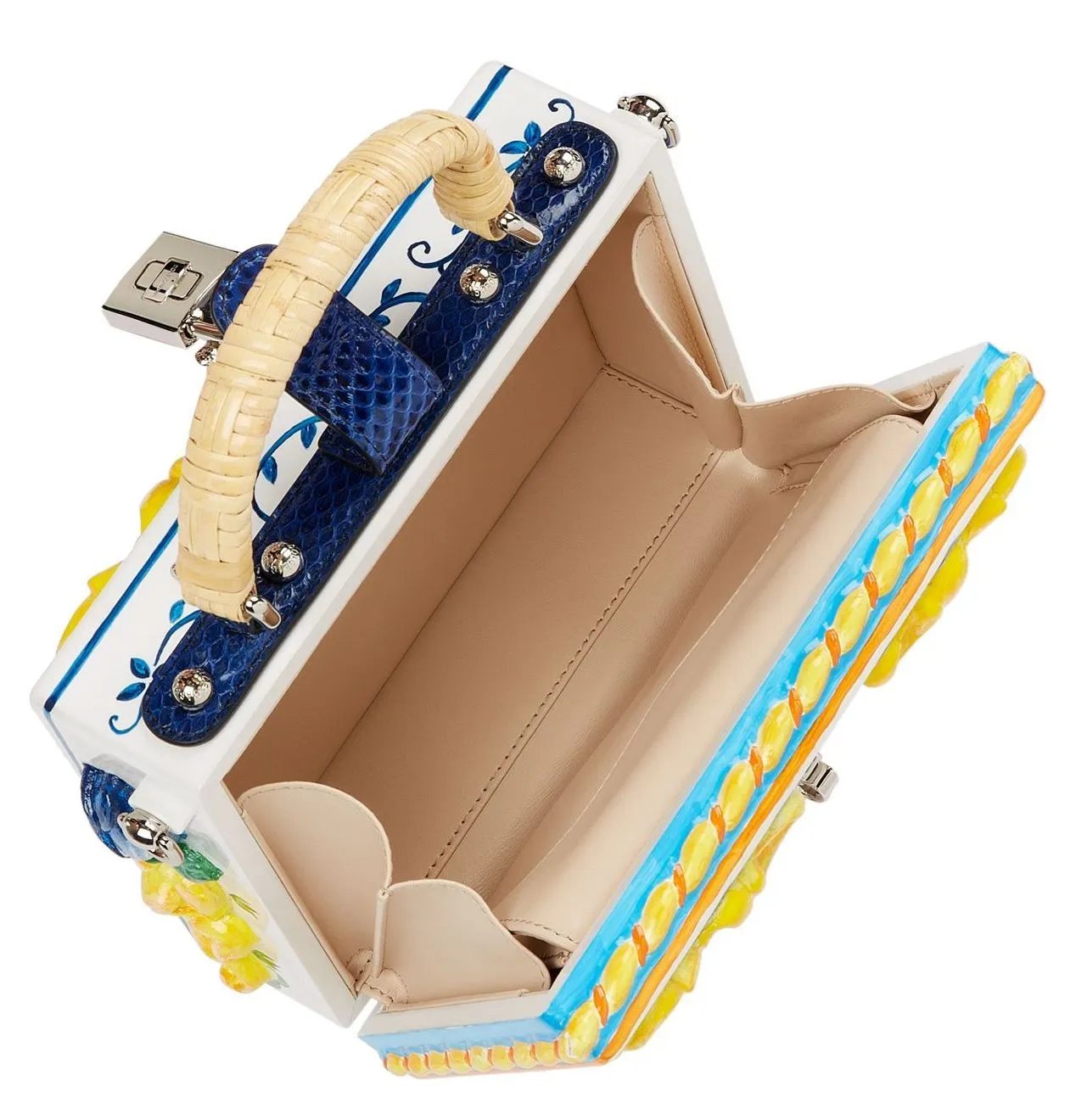 'Majolica' Padlock Top Handle Bag