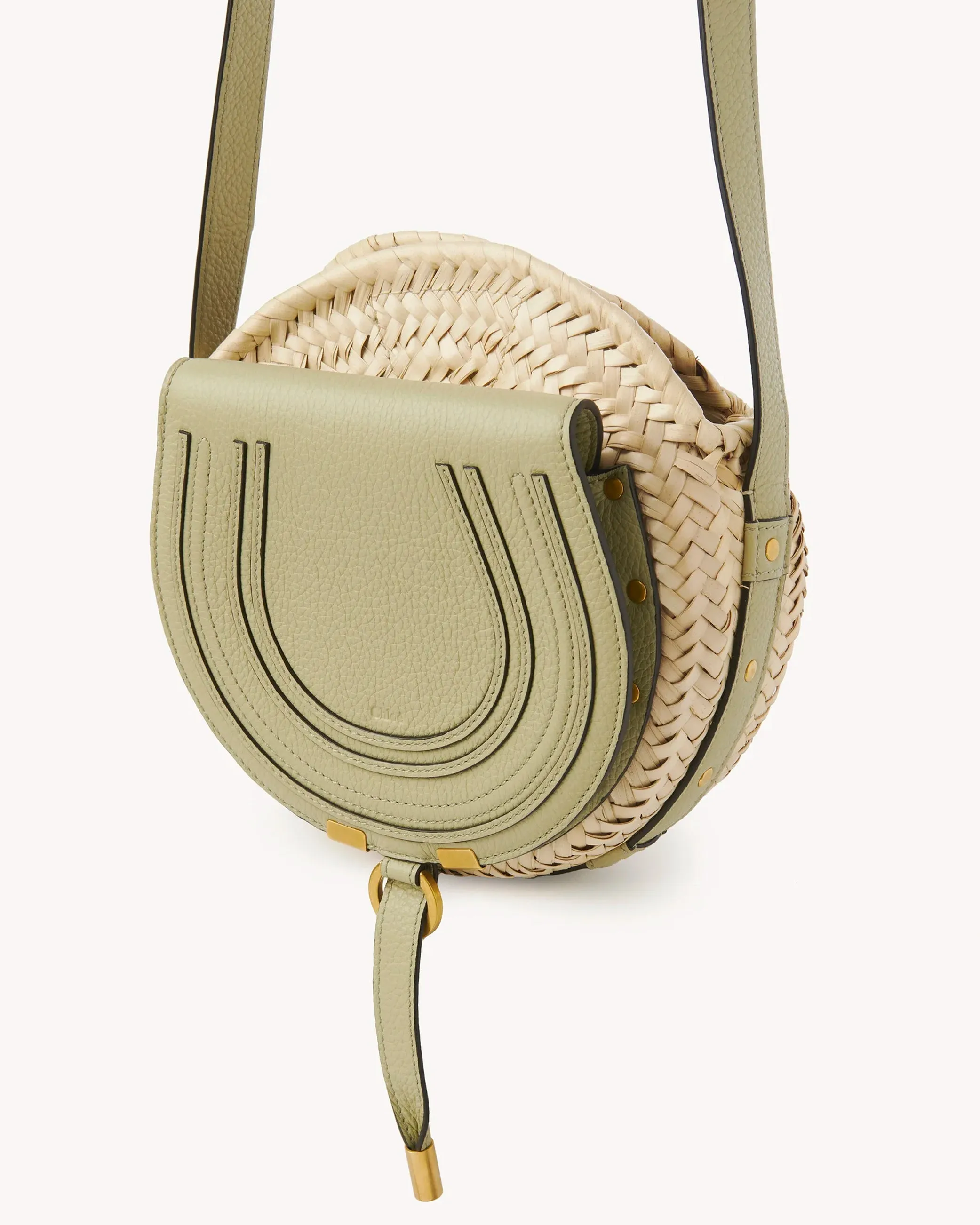 Marcie Basket Crossbody Bag in Faded Green