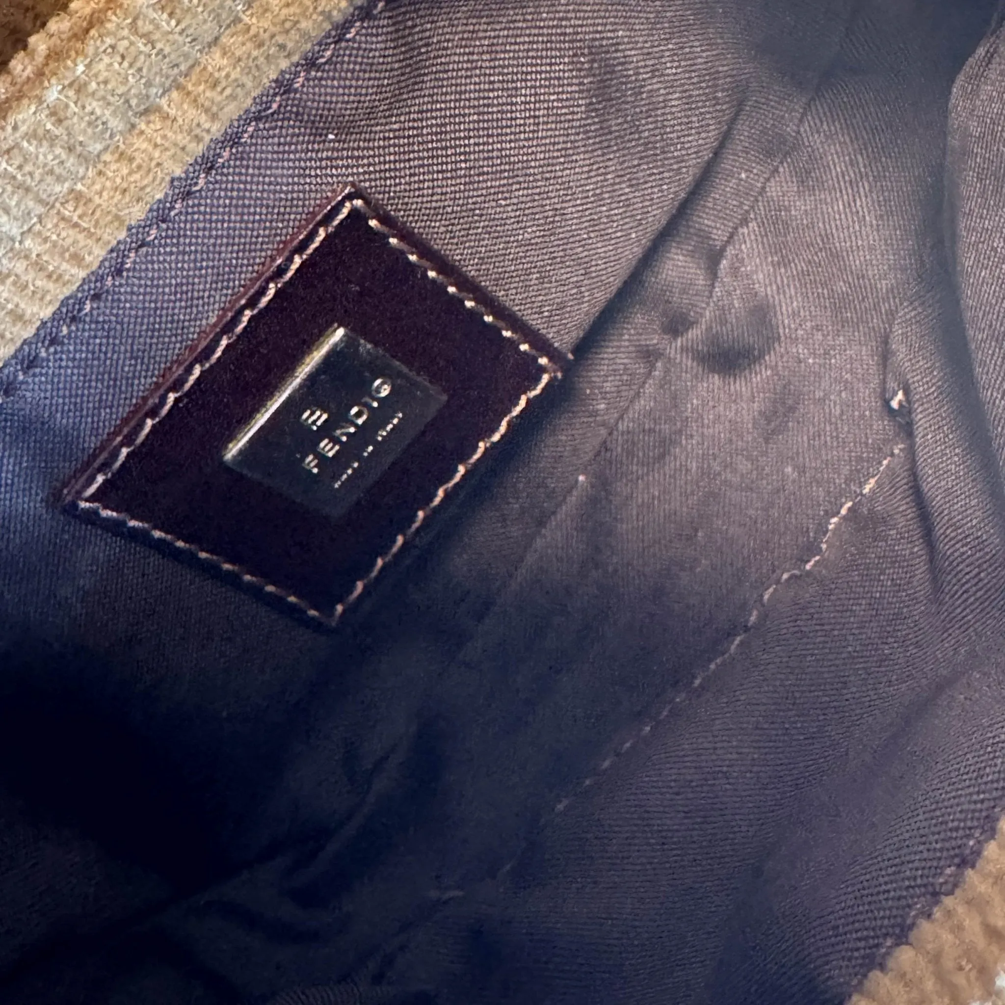 Mini Croissant Beige Corduroy
