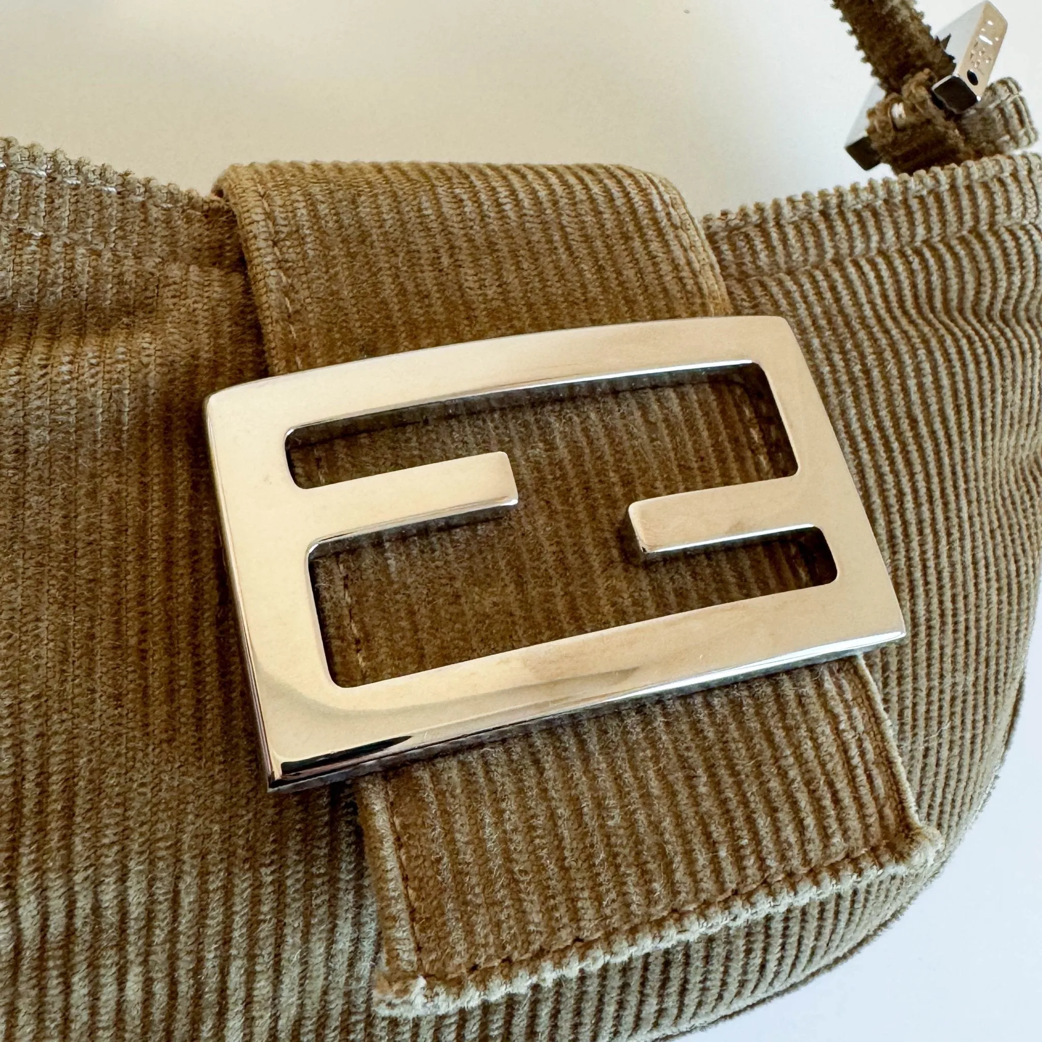 Mini Croissant Beige Corduroy