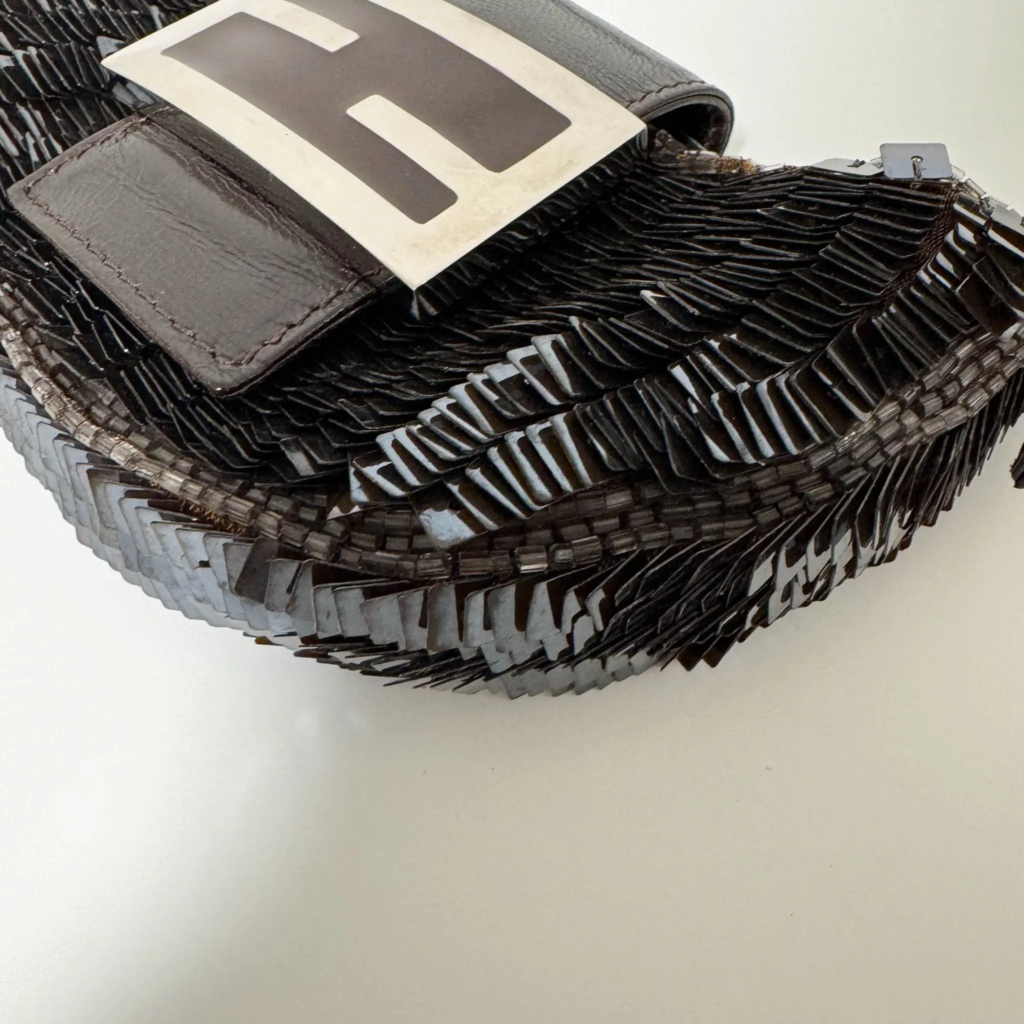 Mini Croissant Chocolate Brown Sequin Bag