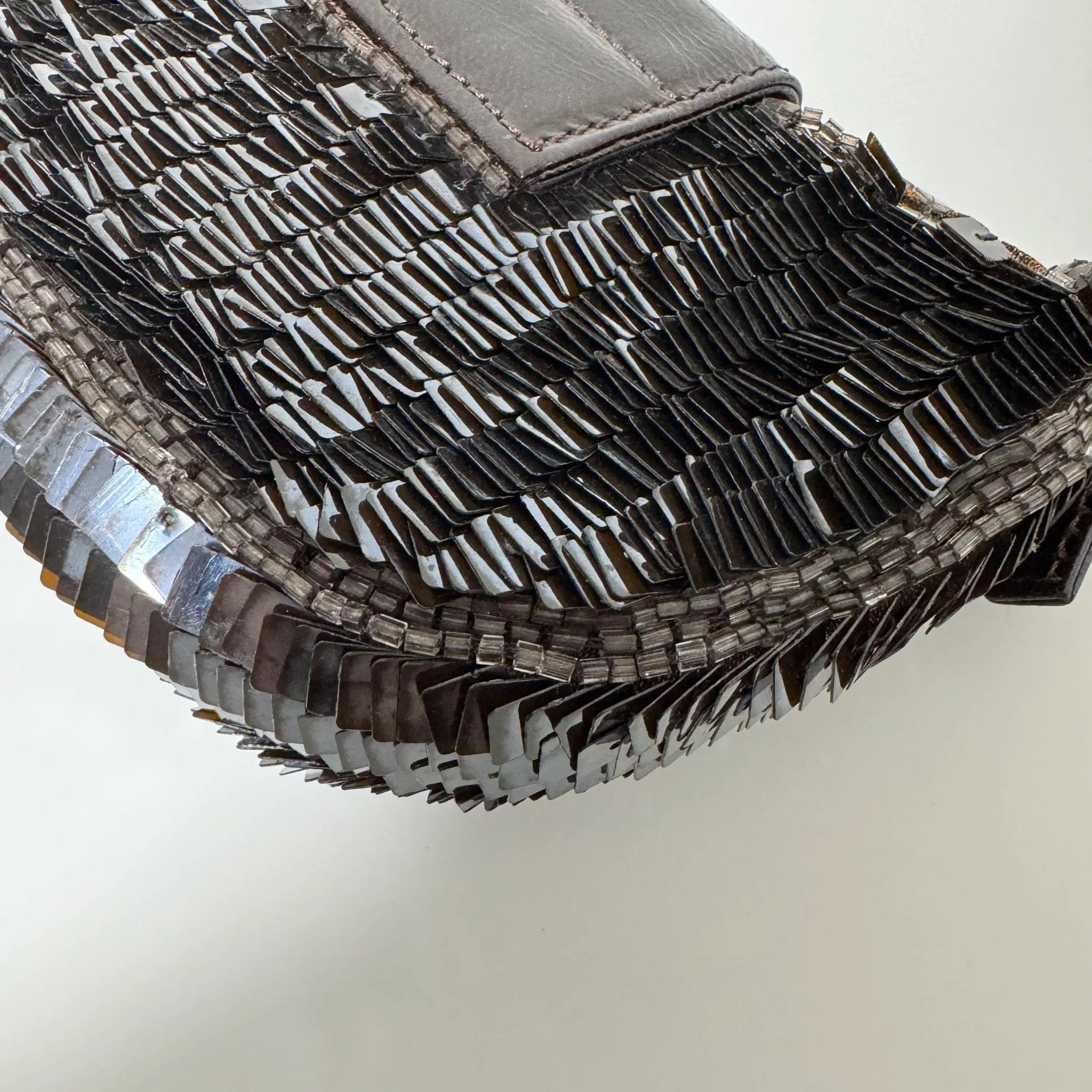 Mini Croissant Chocolate Brown Sequin Bag