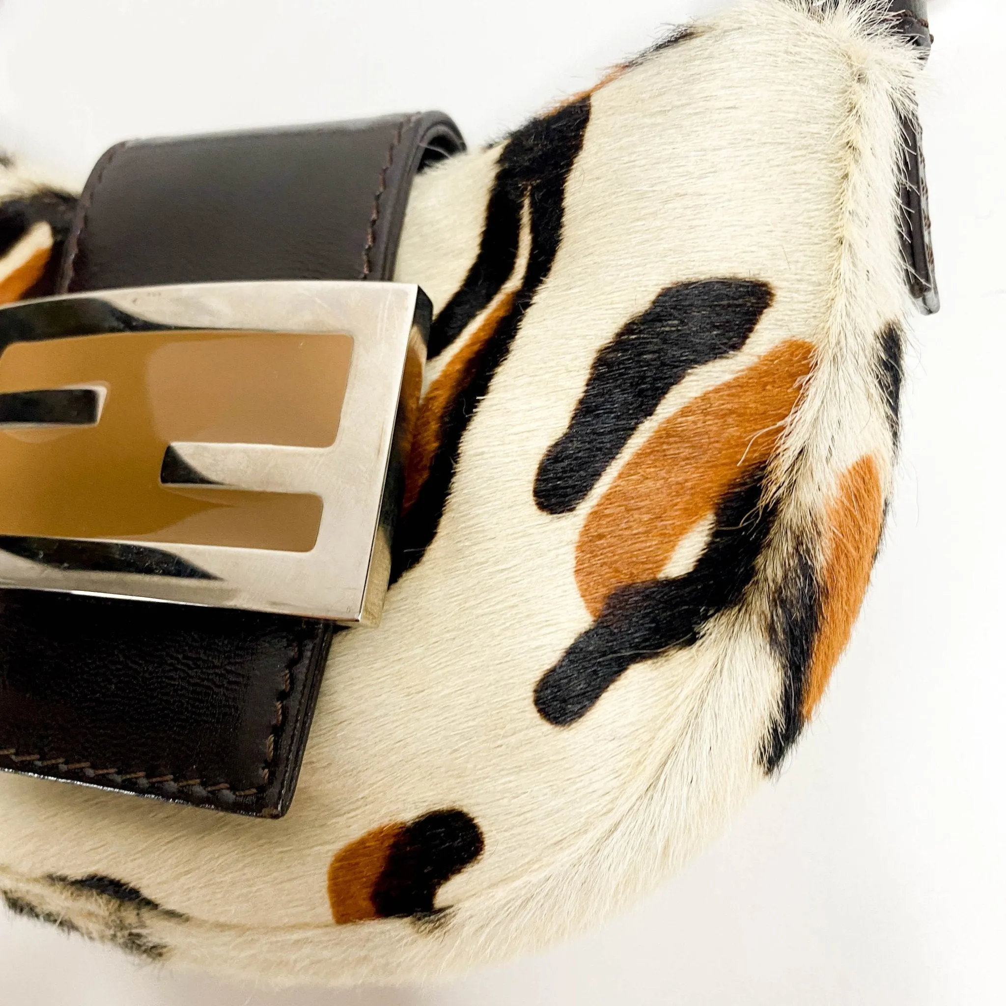 Mini Croissant Leather & Cowhide Hand bag