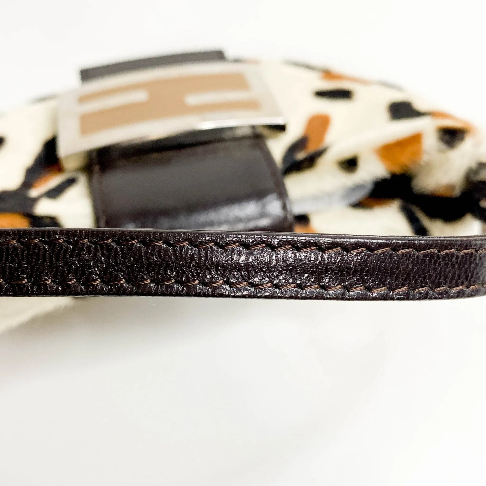 Mini Croissant Leather & Cowhide Hand bag