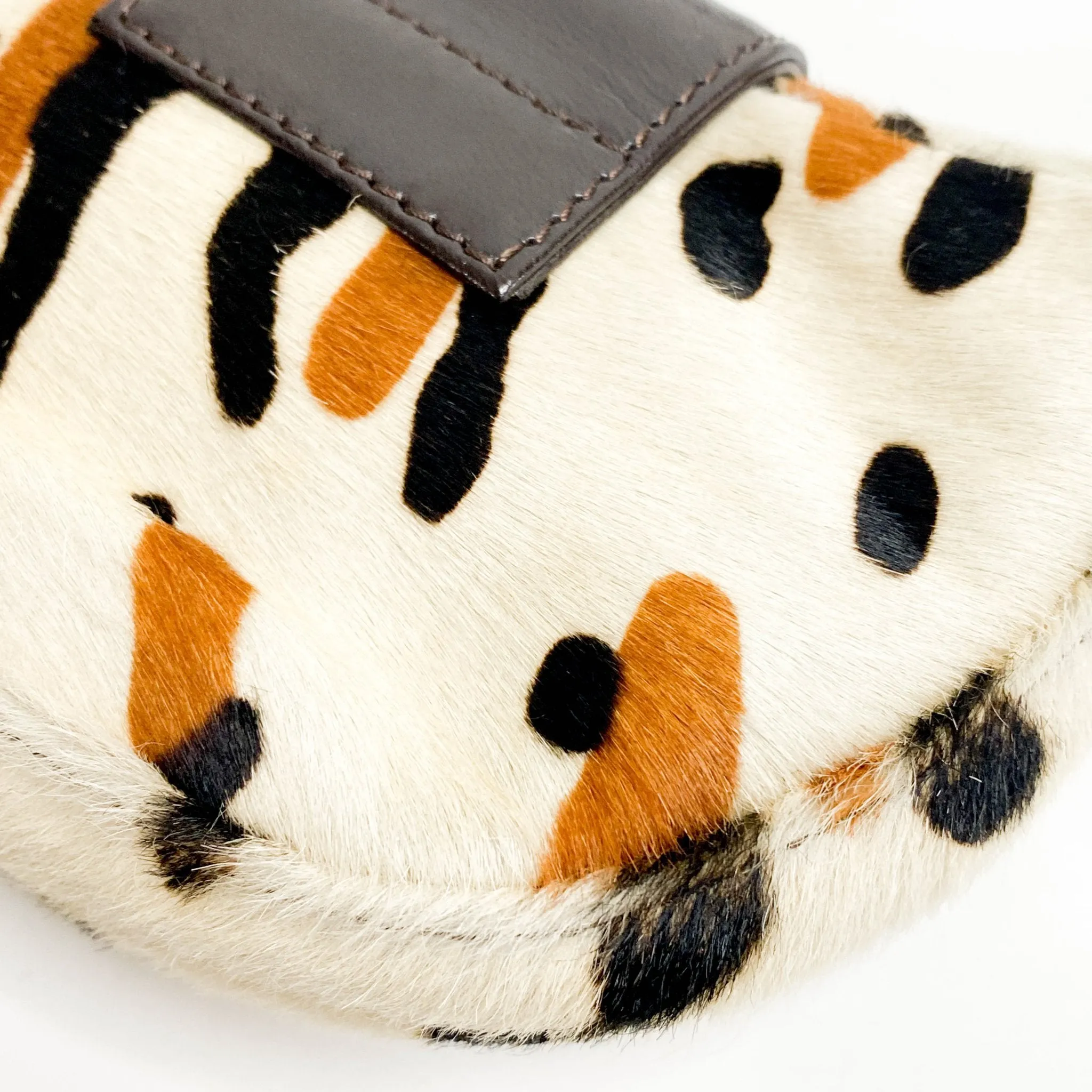 Mini Croissant Leather & Cowhide Hand bag