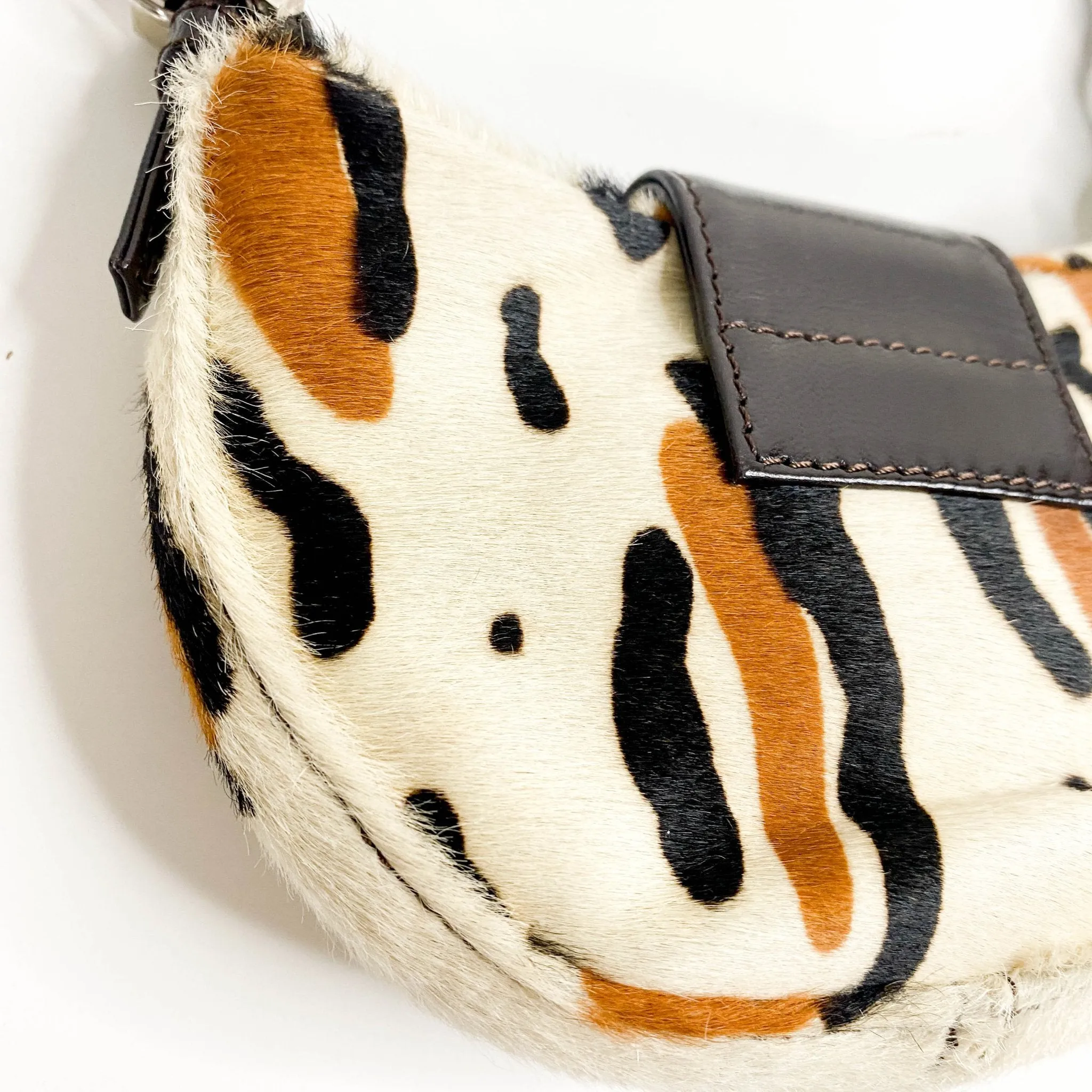 Mini Croissant Leather & Cowhide Hand bag