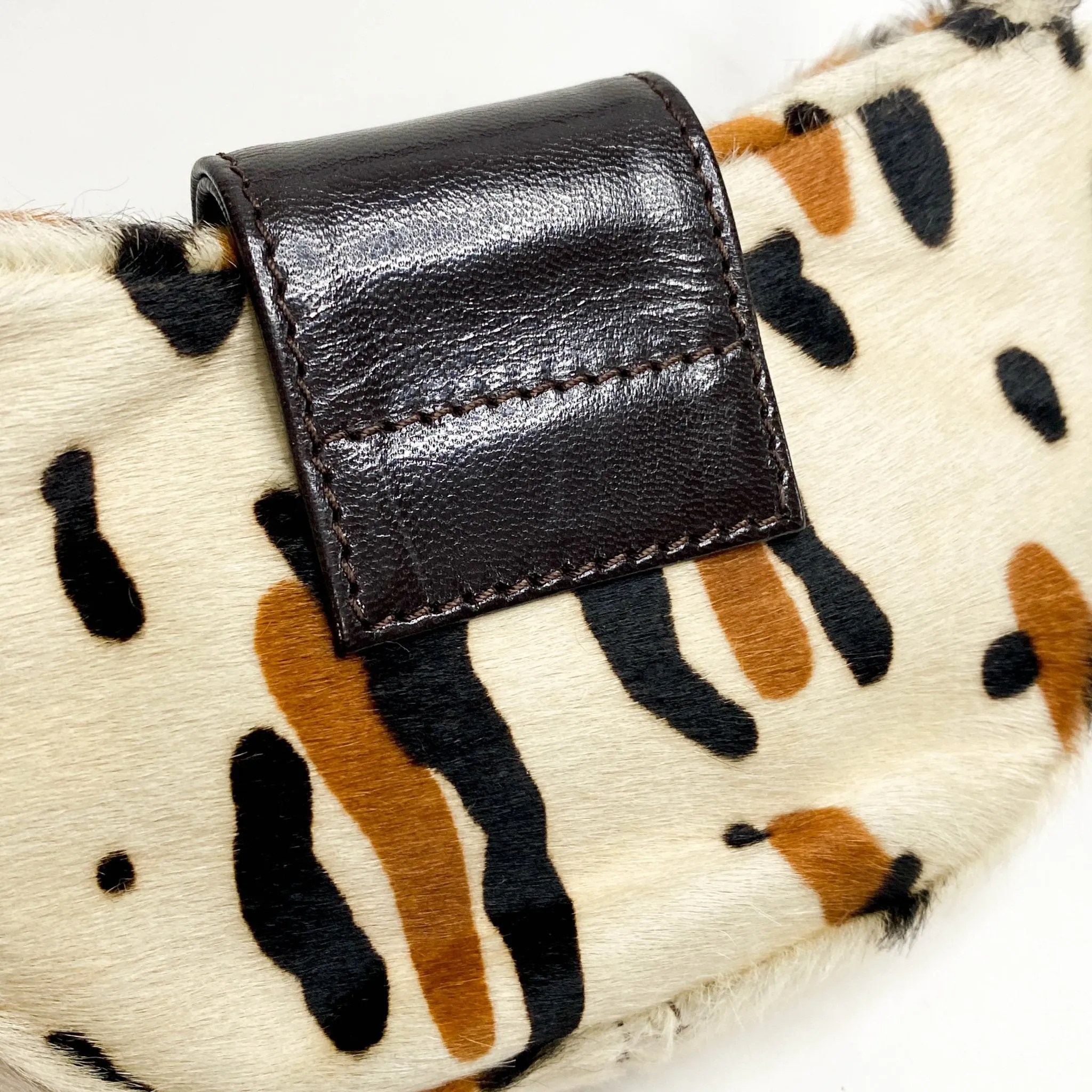 Mini Croissant Leather & Cowhide Hand bag