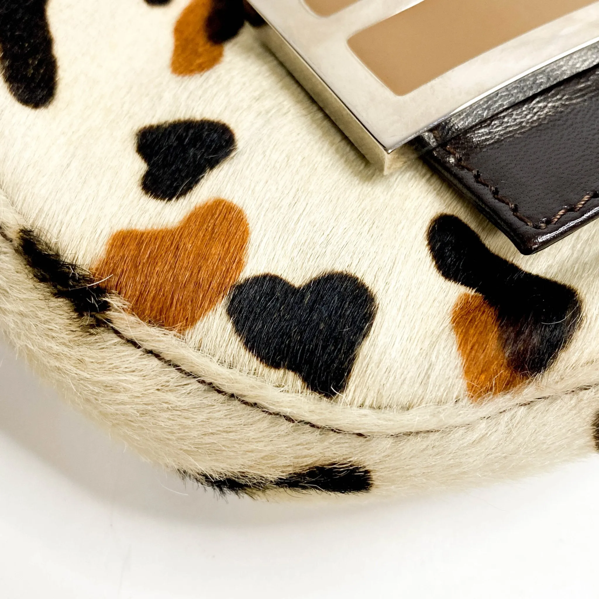 Mini Croissant Leather & Cowhide Hand bag