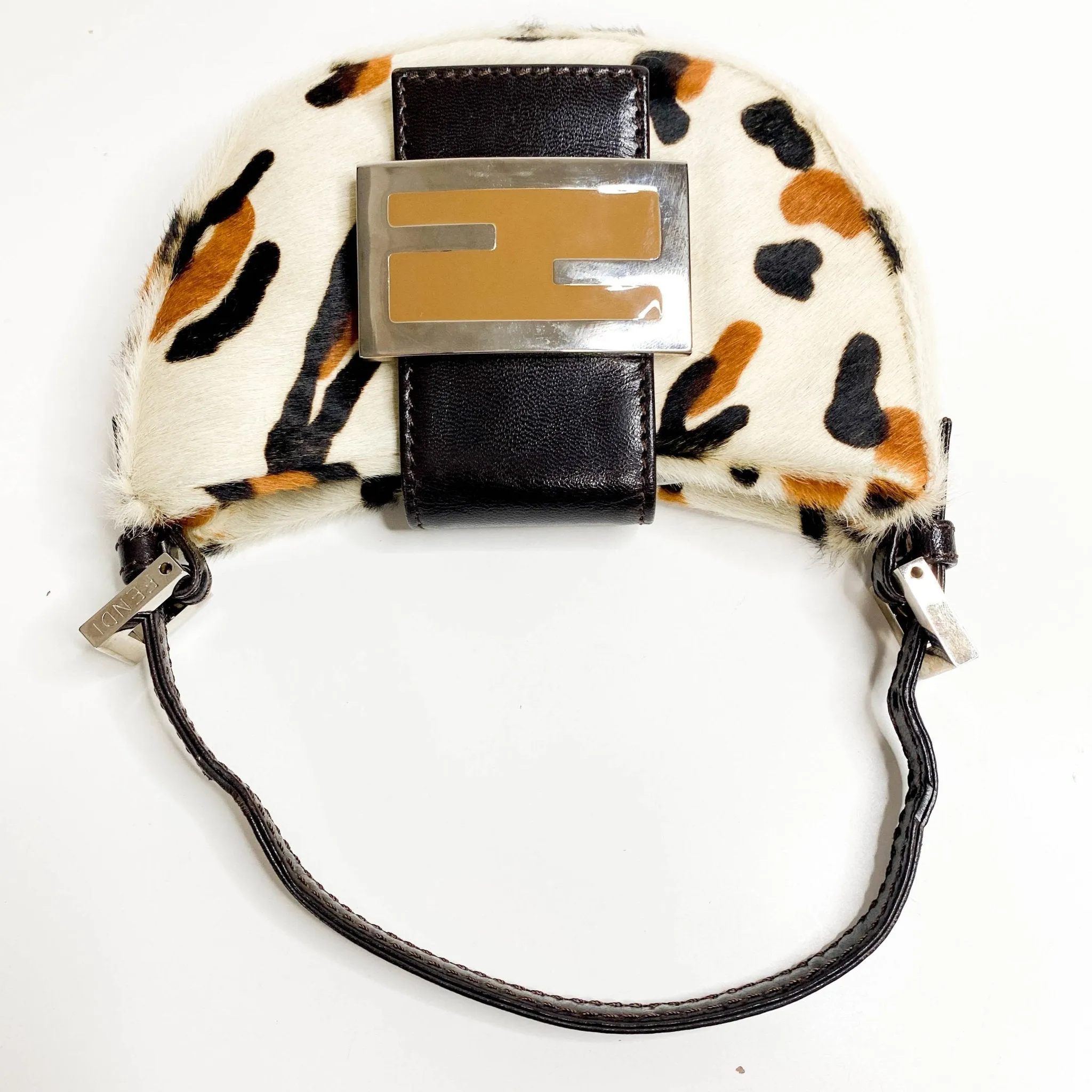 Mini Croissant Leather & Cowhide Hand bag