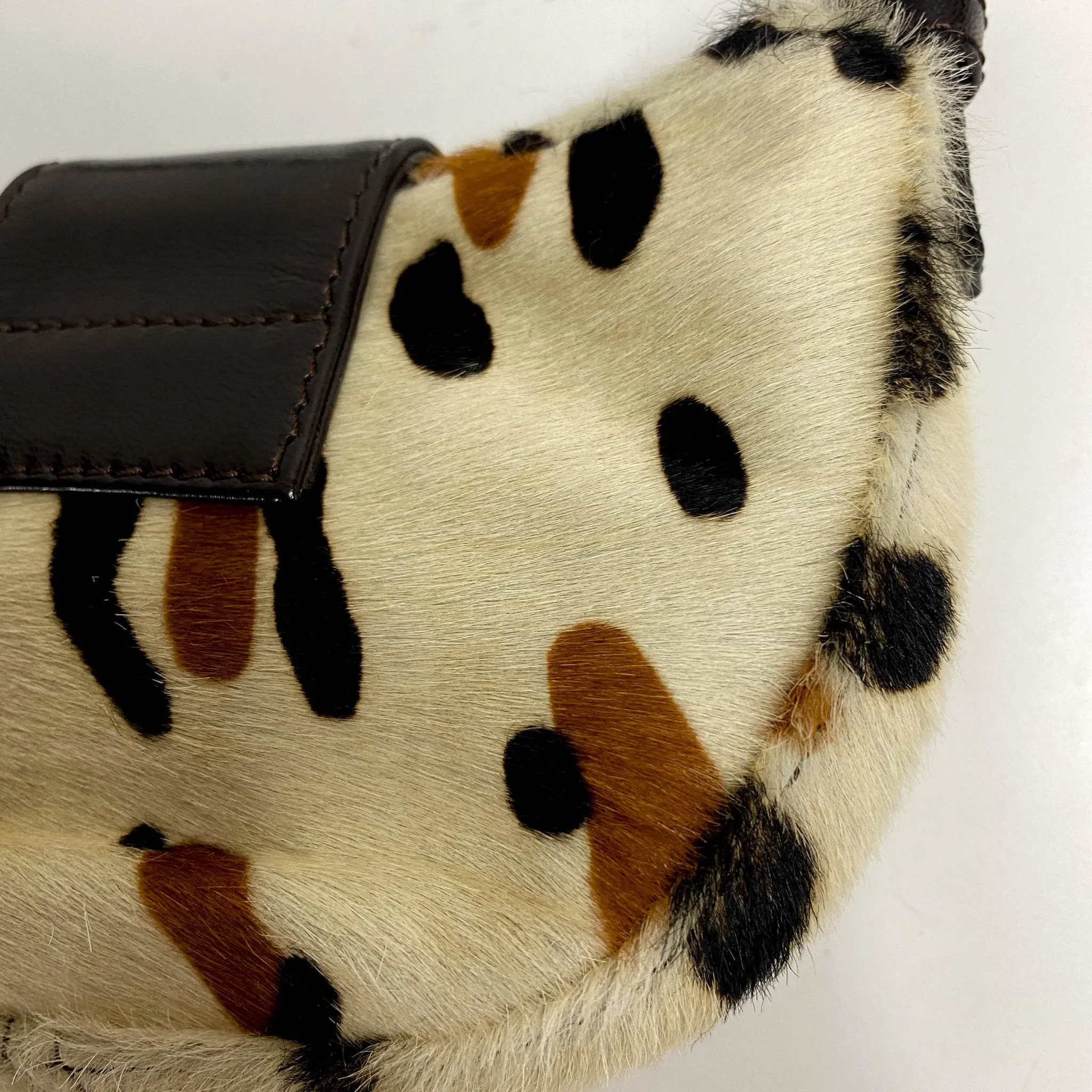 Mini Croissant Leather & Cowhide Hand bag