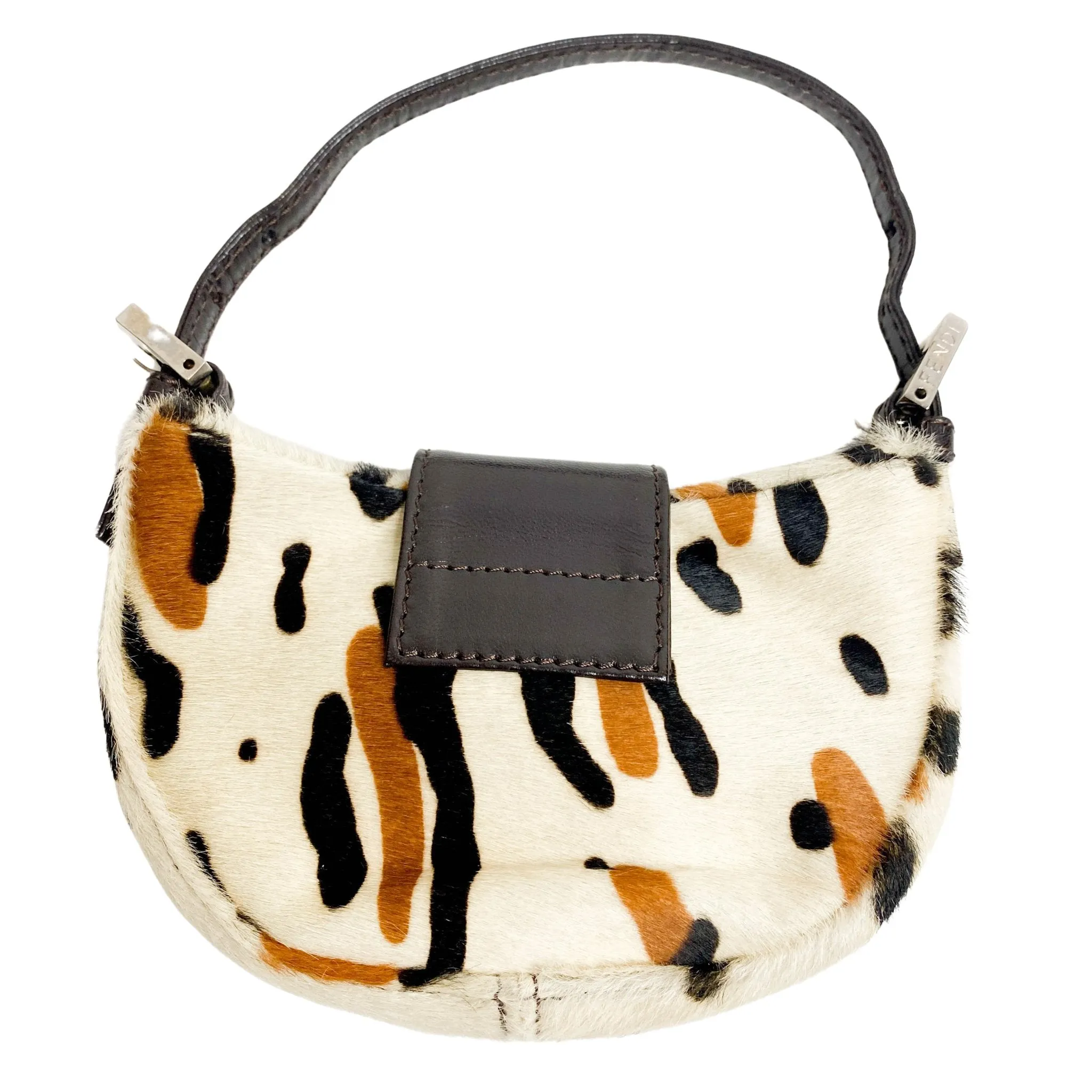 Mini Croissant Leather & Cowhide Hand bag