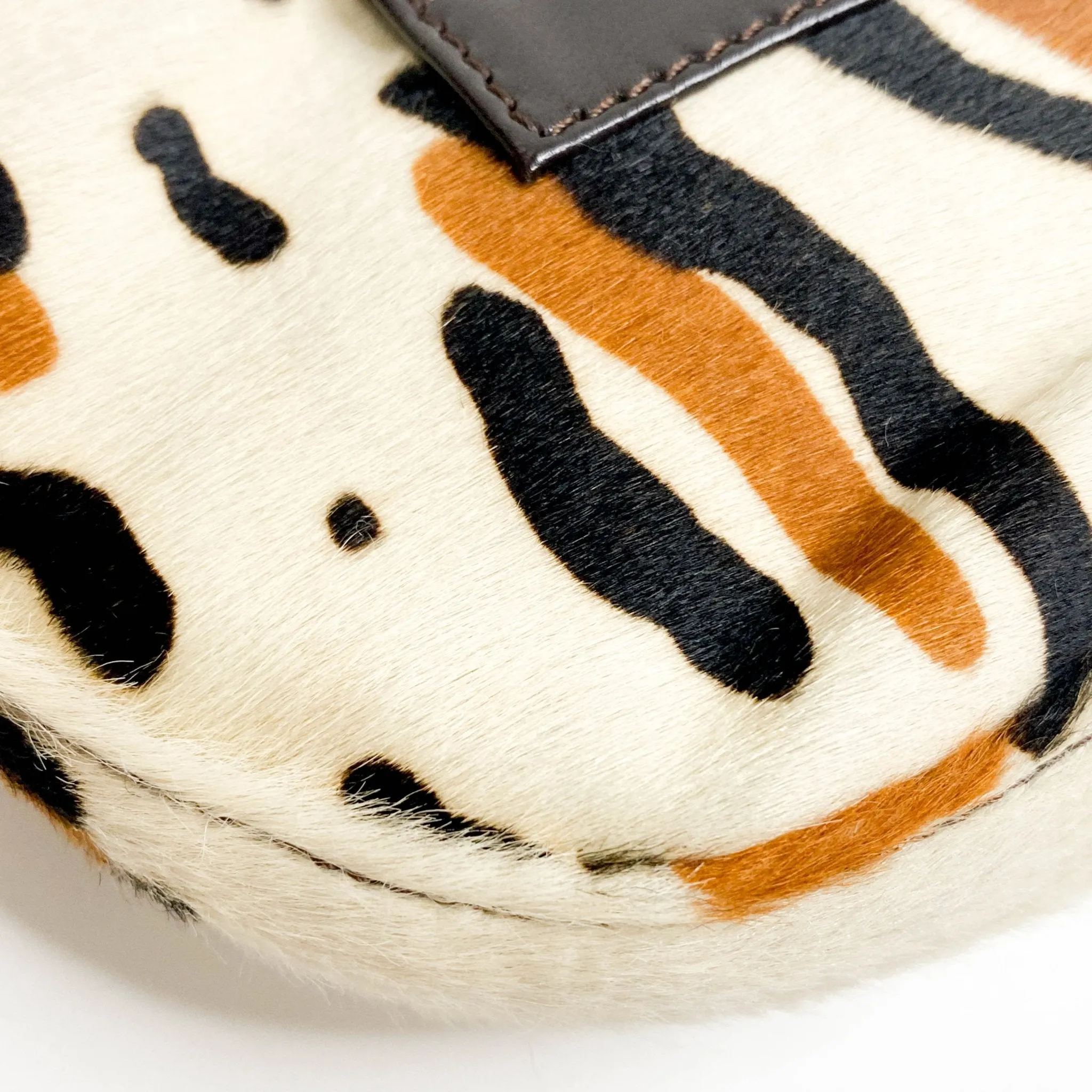 Mini Croissant Leather & Cowhide Hand bag