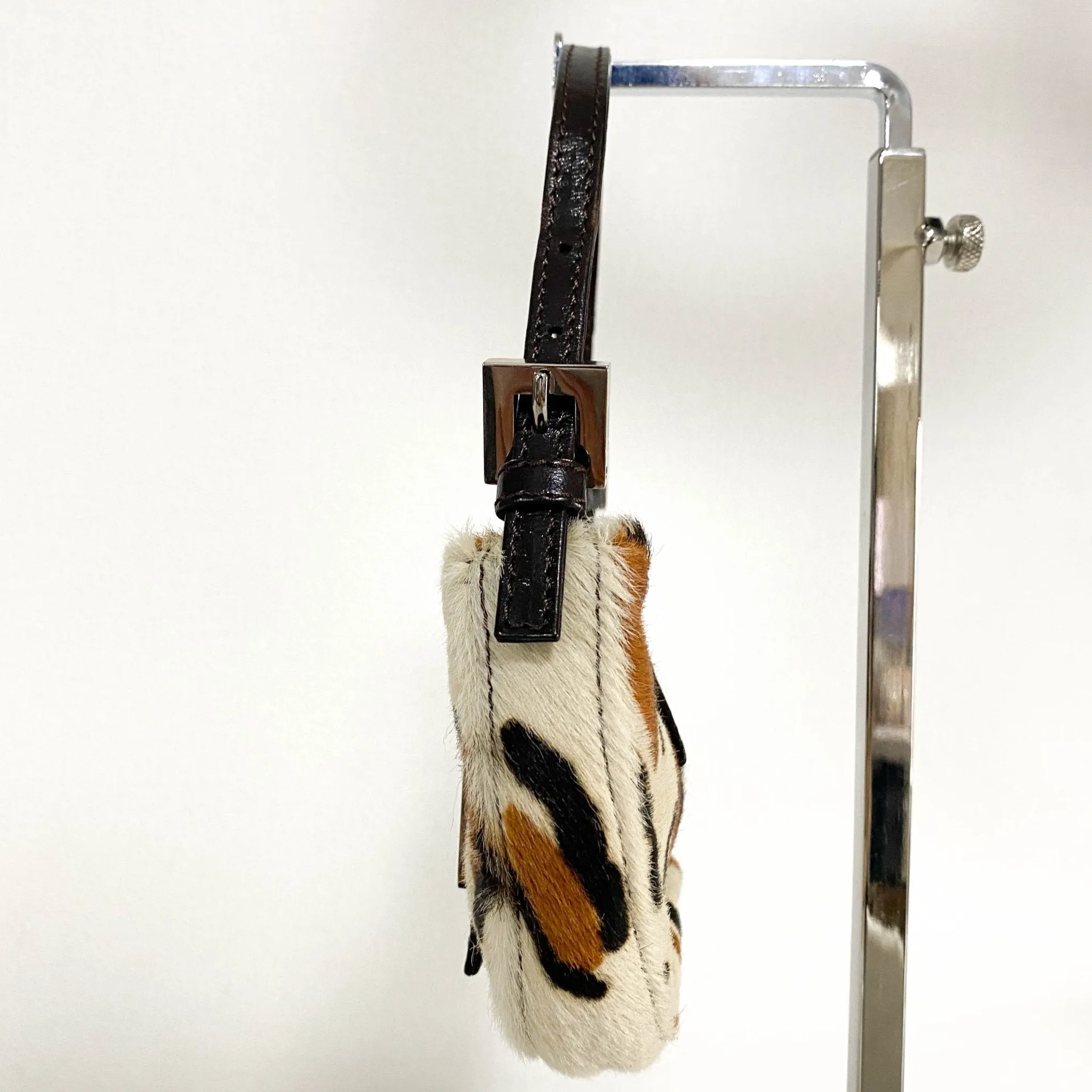 Mini Croissant Leather & Cowhide Hand bag