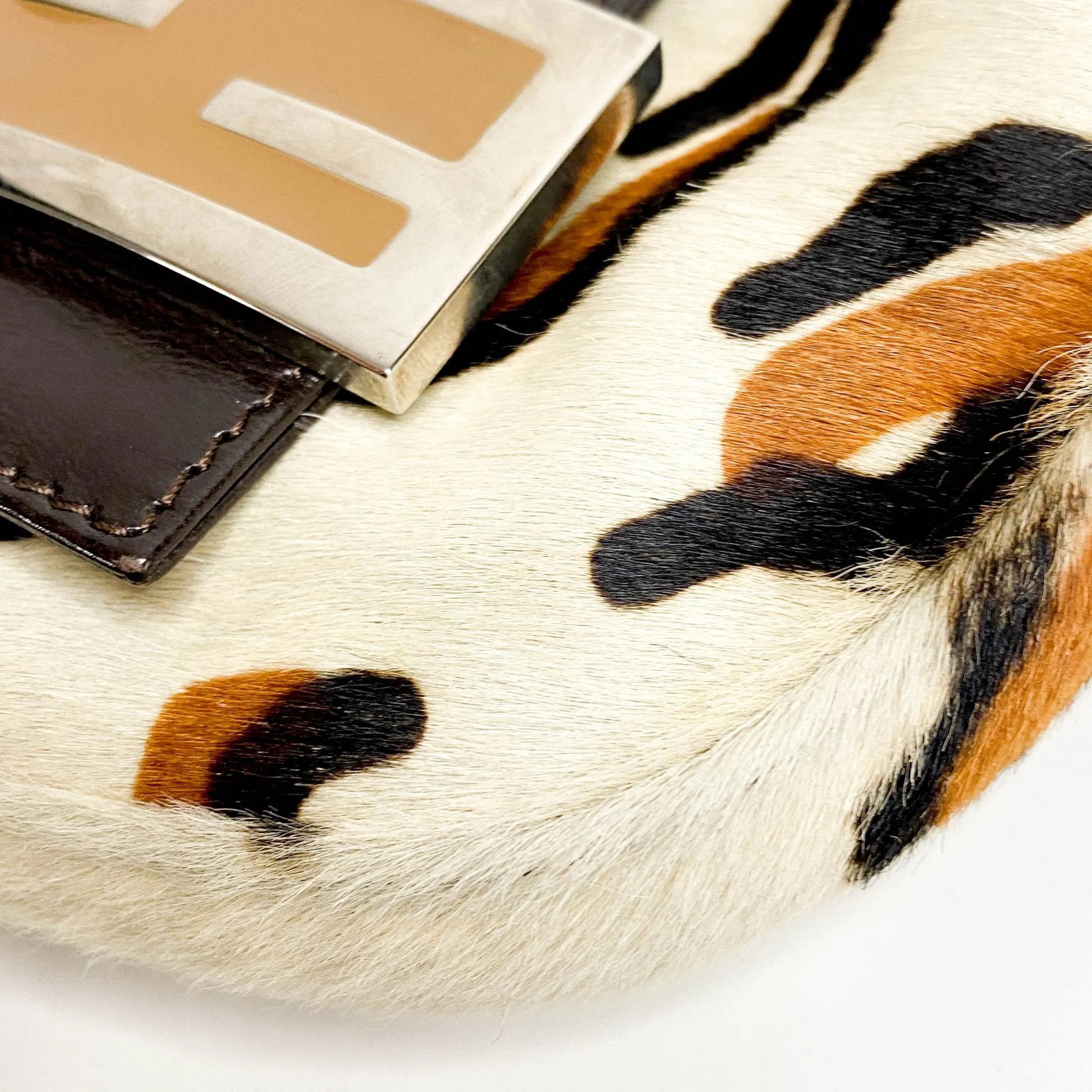 Mini Croissant Leather & Cowhide Hand bag