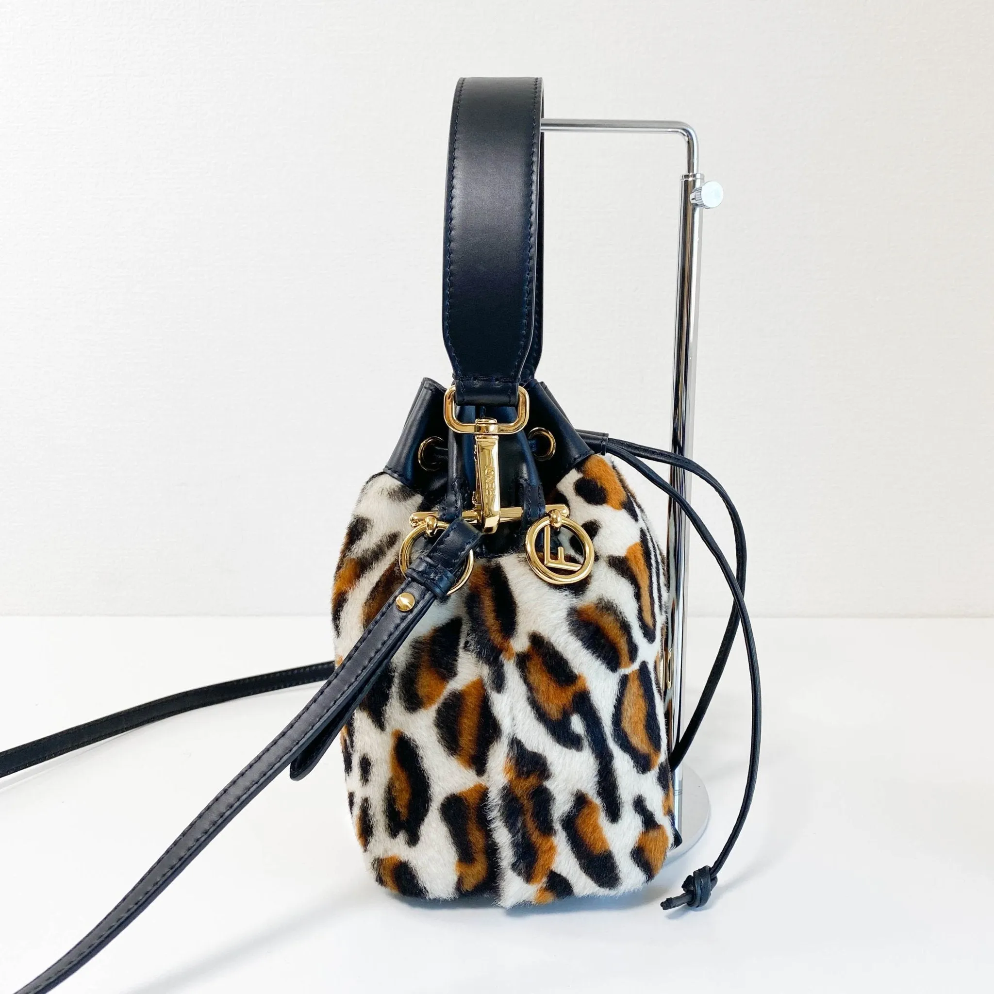 Mon Tresor Leopard Mini Bucket Bag