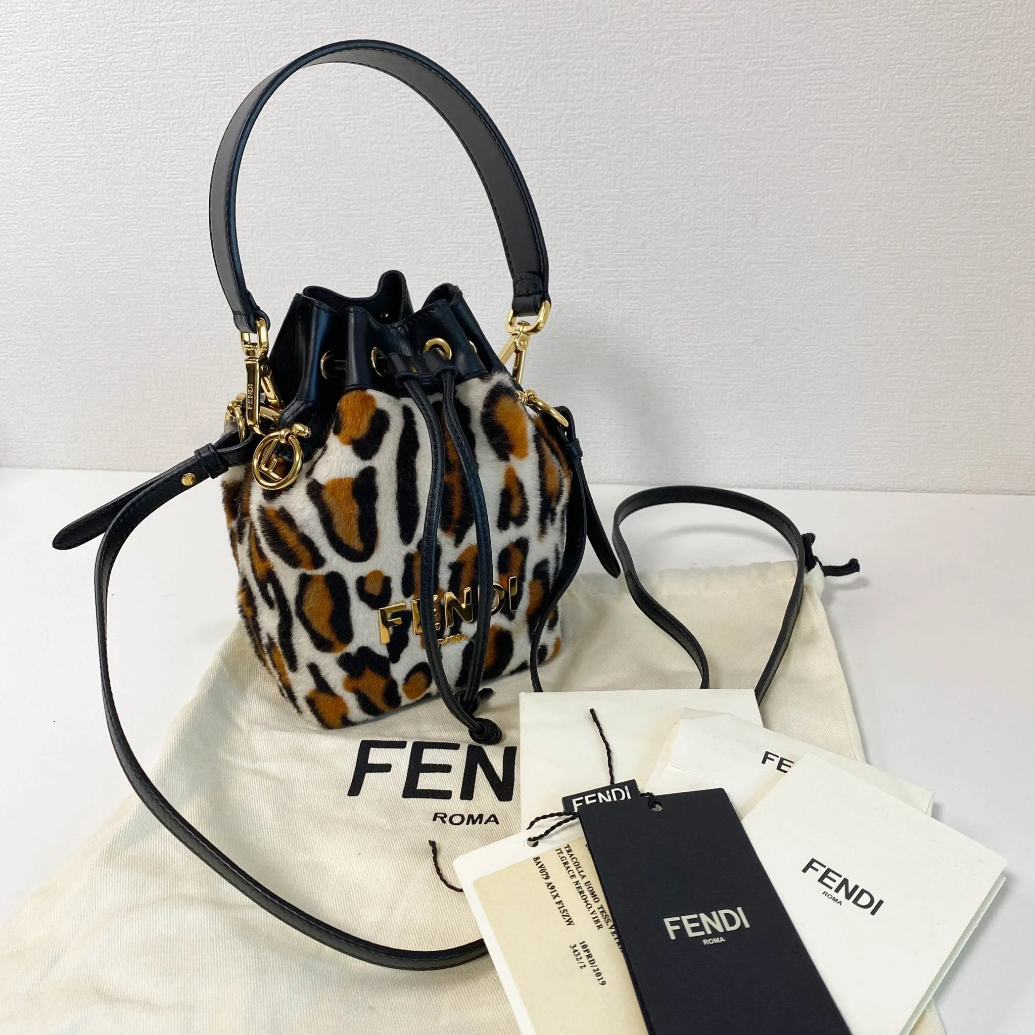 Mon Tresor Leopard Mini Bucket Bag