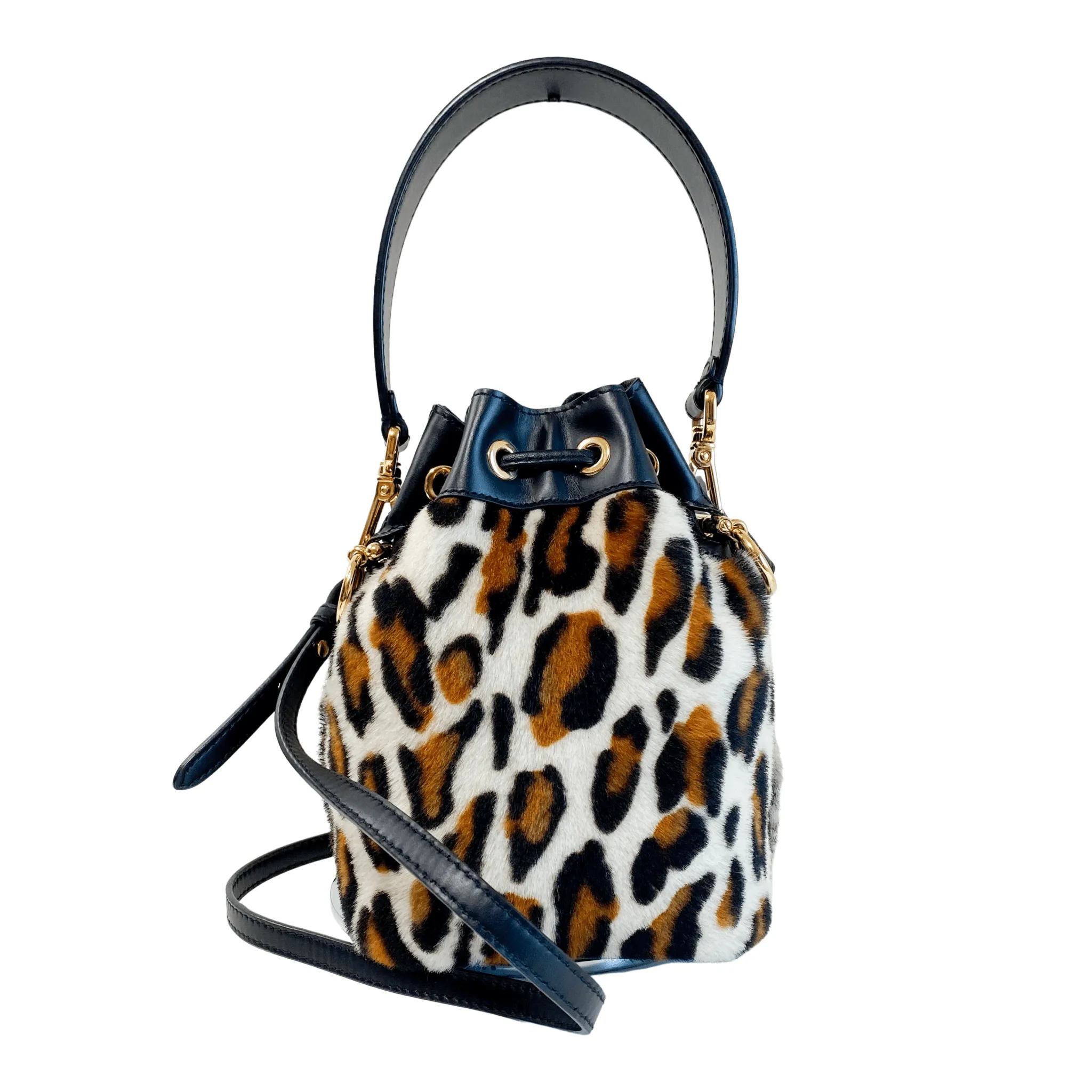 Mon Tresor Leopard Mini Bucket Bag