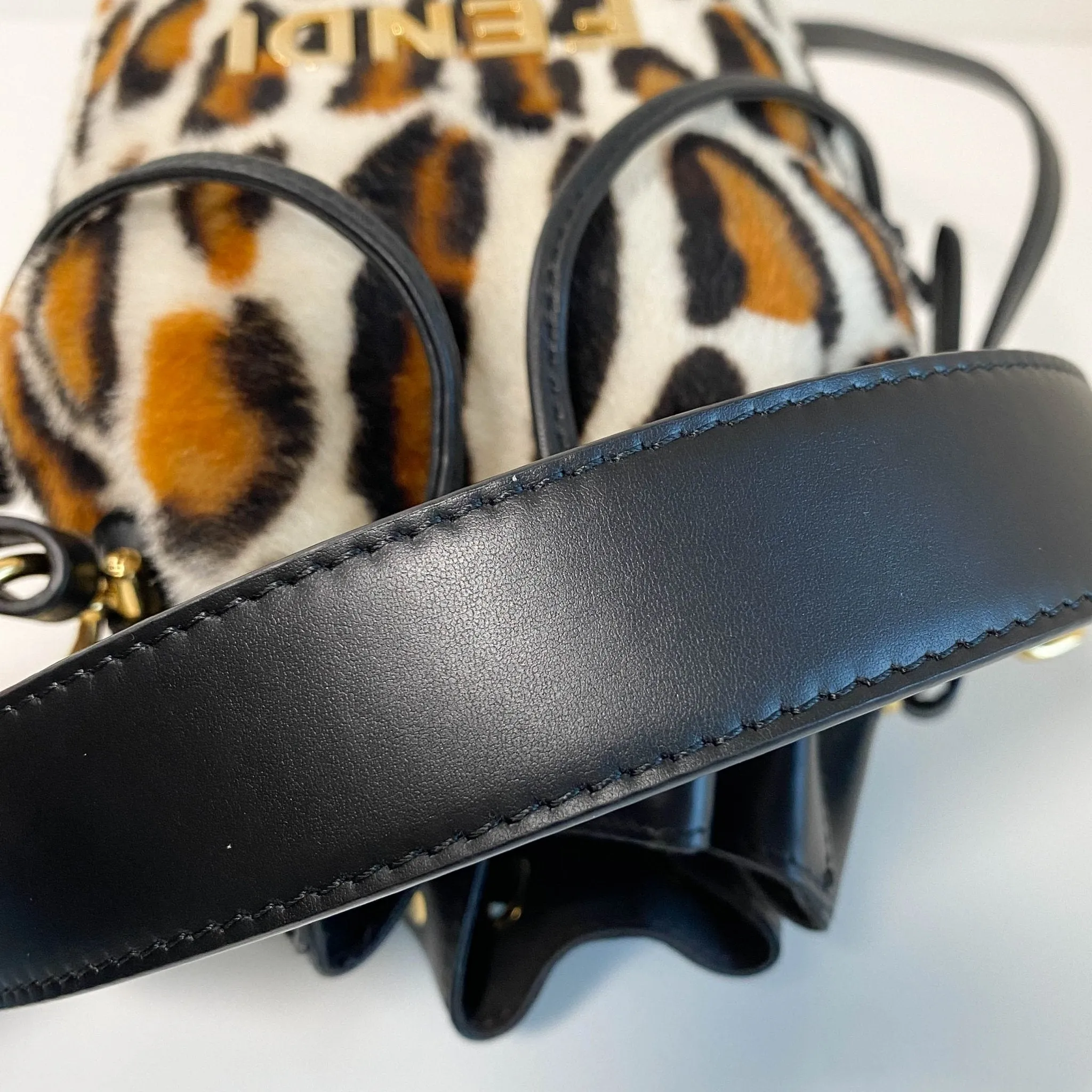 Mon Tresor Leopard Mini Bucket Bag