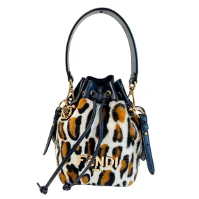 Mon Tresor Leopard Mini Bucket Bag