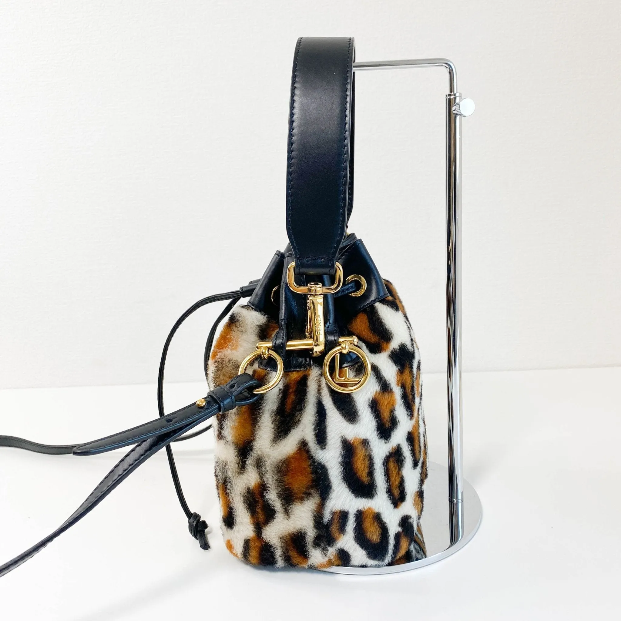 Mon Tresor Leopard Mini Bucket Bag