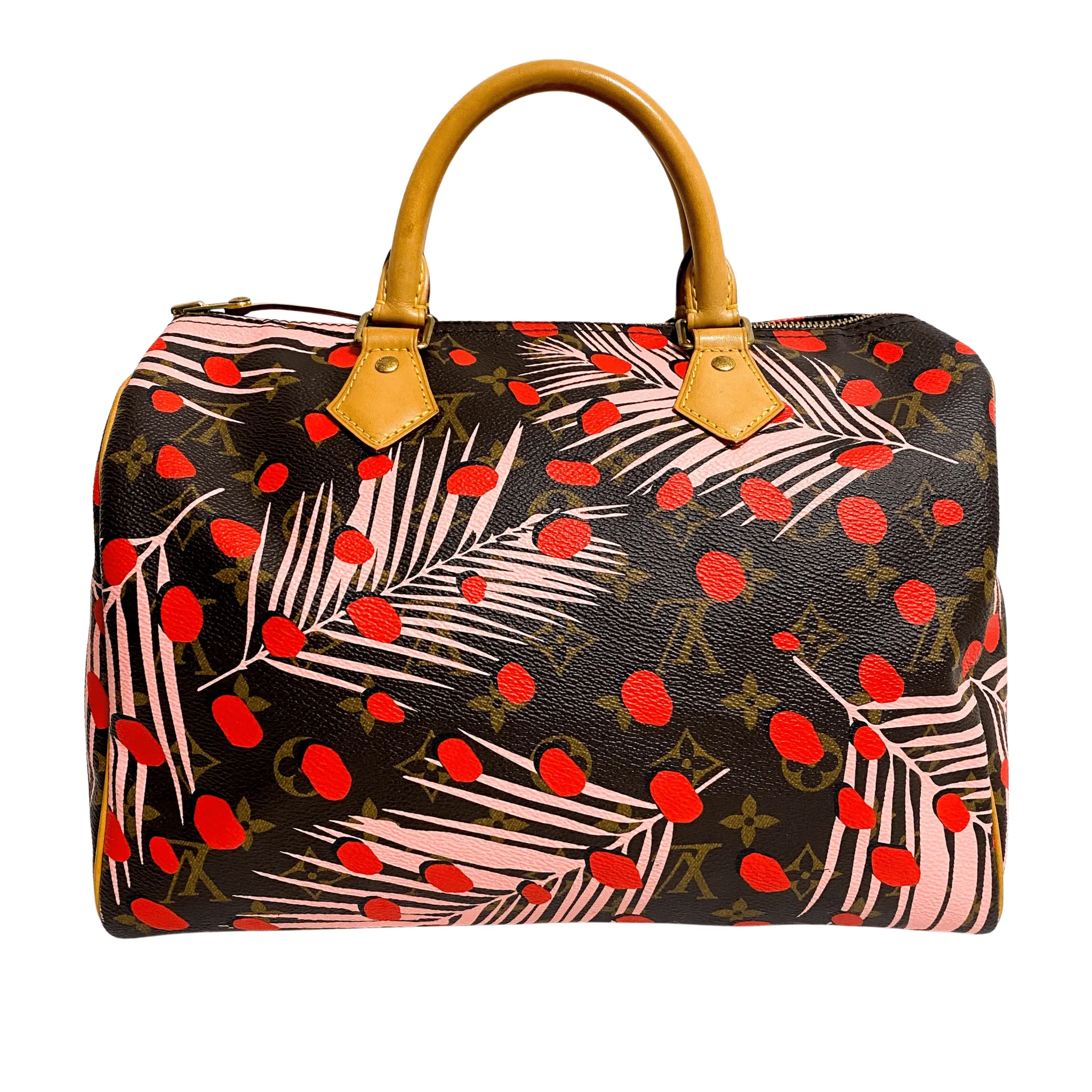 Monogram Jungle Dots Speedy 30 Sugar Pink Poppy