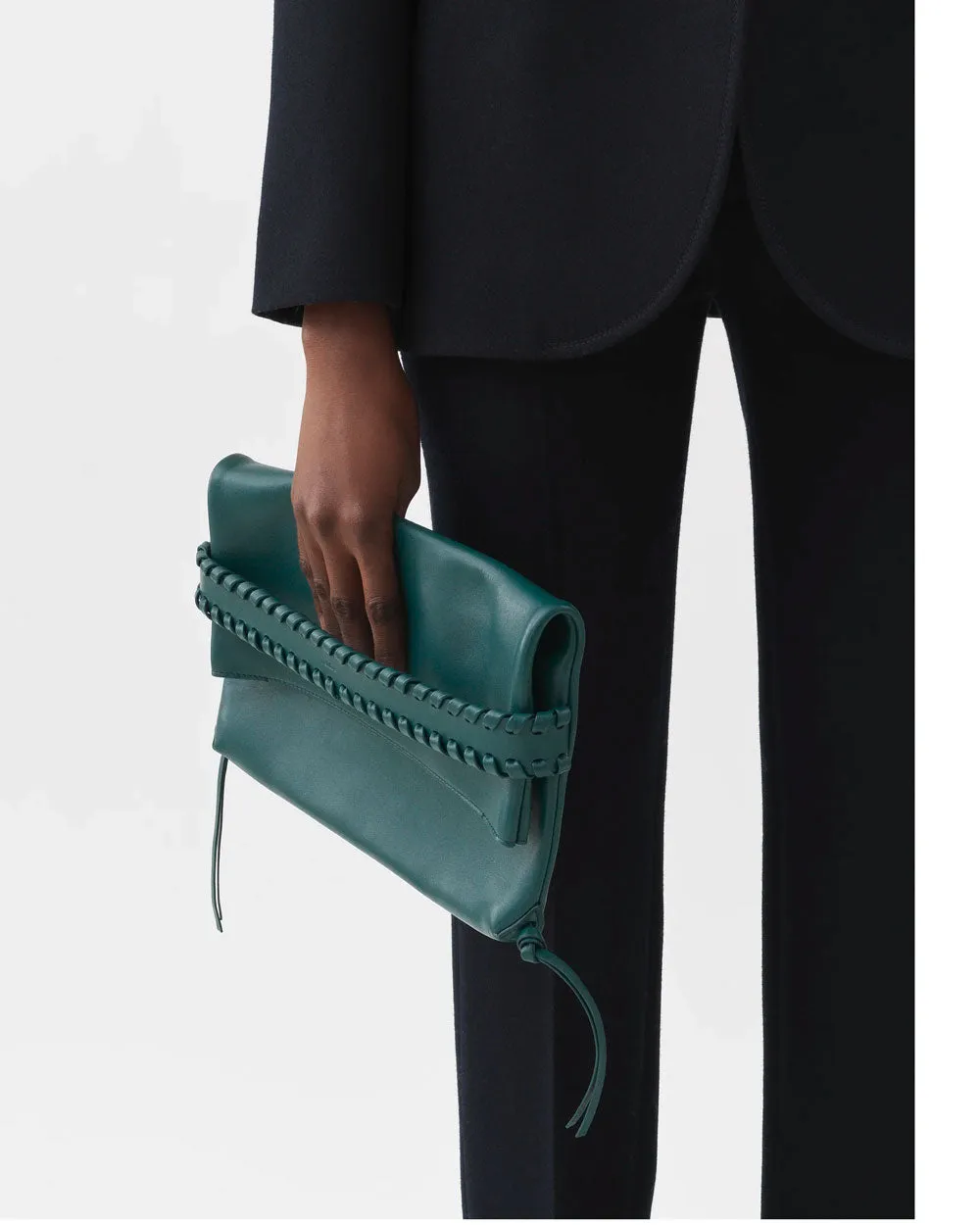 Mony Fold Over Clutch in Dark Emerald