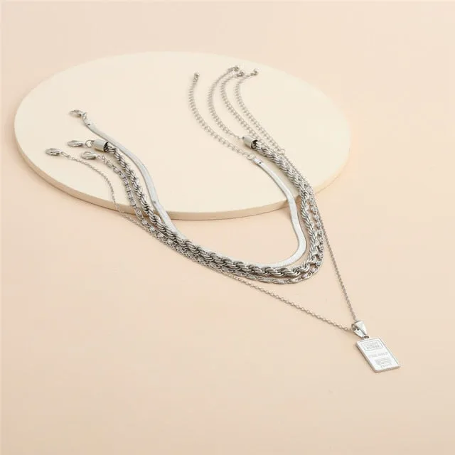 Multi-Layer Necklaces Set