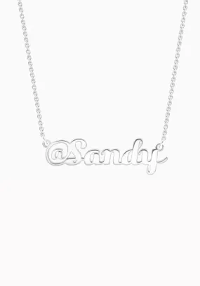 Name Necklace @ Symbol Influencer Custom Personalized Jewelry Sterling Silver Luxury KESLEY
