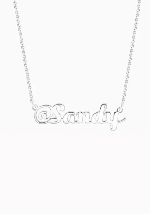 Name Necklace @ Symbol Influencer Custom Personalized Jewelry Sterling Silver Luxury KESLEY