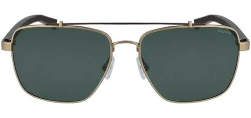 Nautica Polarized Men's Antique Gold-Tone Squared Aviator Sunglasses N5135S 720