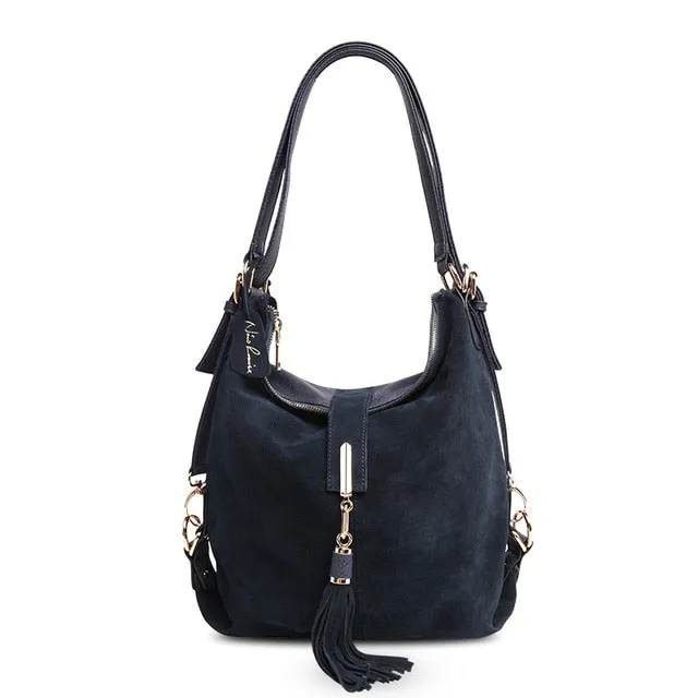 Nico Louise | Real Suede Leather Shoulder Bag - Top-handle bags Purse.