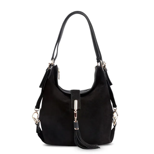 Nico Louise | Real Suede Leather Shoulder Bag - Top-handle bags Purse.