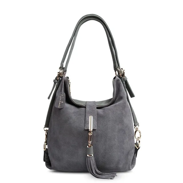 Nico Louise | Real Suede Leather Shoulder Bag - Top-handle bags Purse.