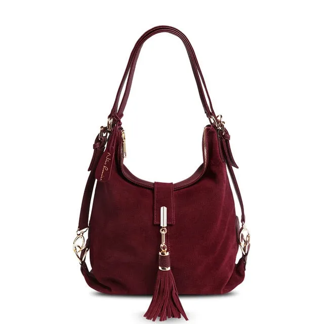 Nico Louise | Real Suede Leather Shoulder Bag - Top-handle bags Purse.