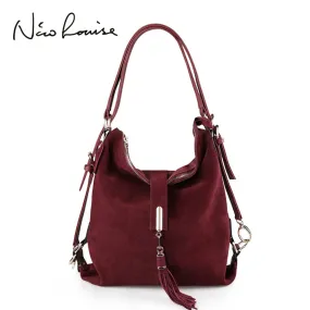 Nico Louise | Real Suede Leather Shoulder Bag - Top-handle bags Purse.