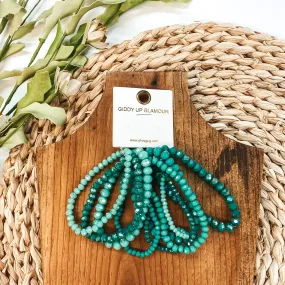 Nine Piece Crystal Bracelet Set in Mint