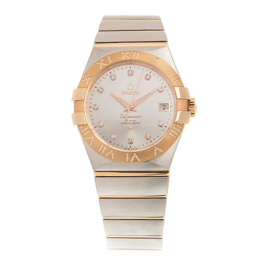 Omega Constellation Automatic Chronometer Diamond Silver Dial Ladies Watch 123.25.35.20.52.003