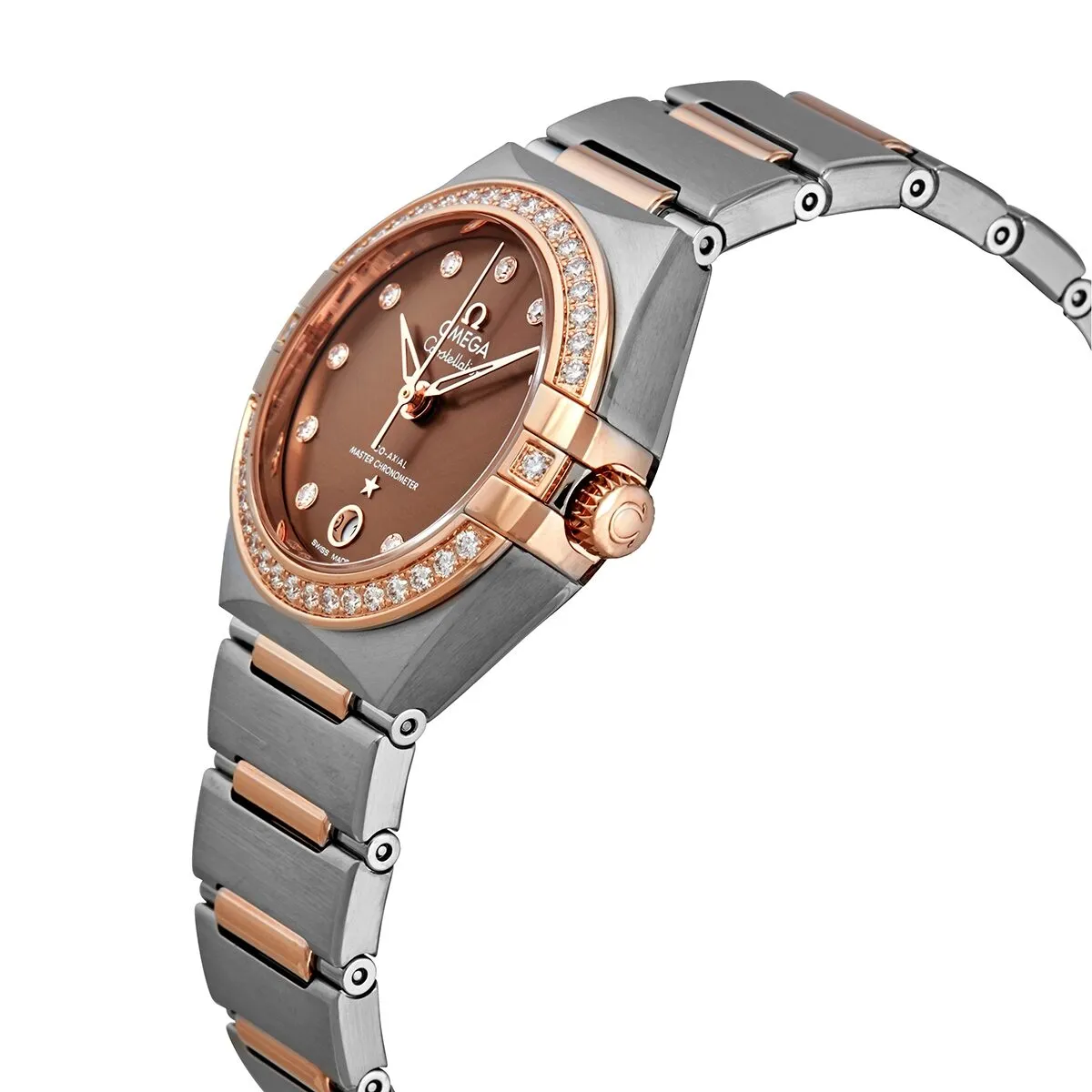 Omega Constellation Automatic Diamond Brown Dial Ladies Watch 131.25.29.20.63.001