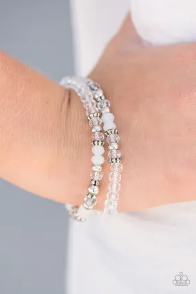 Open Door Jewelry - Crystal Cavalier - White Bracelet - Paparazzi Accessories