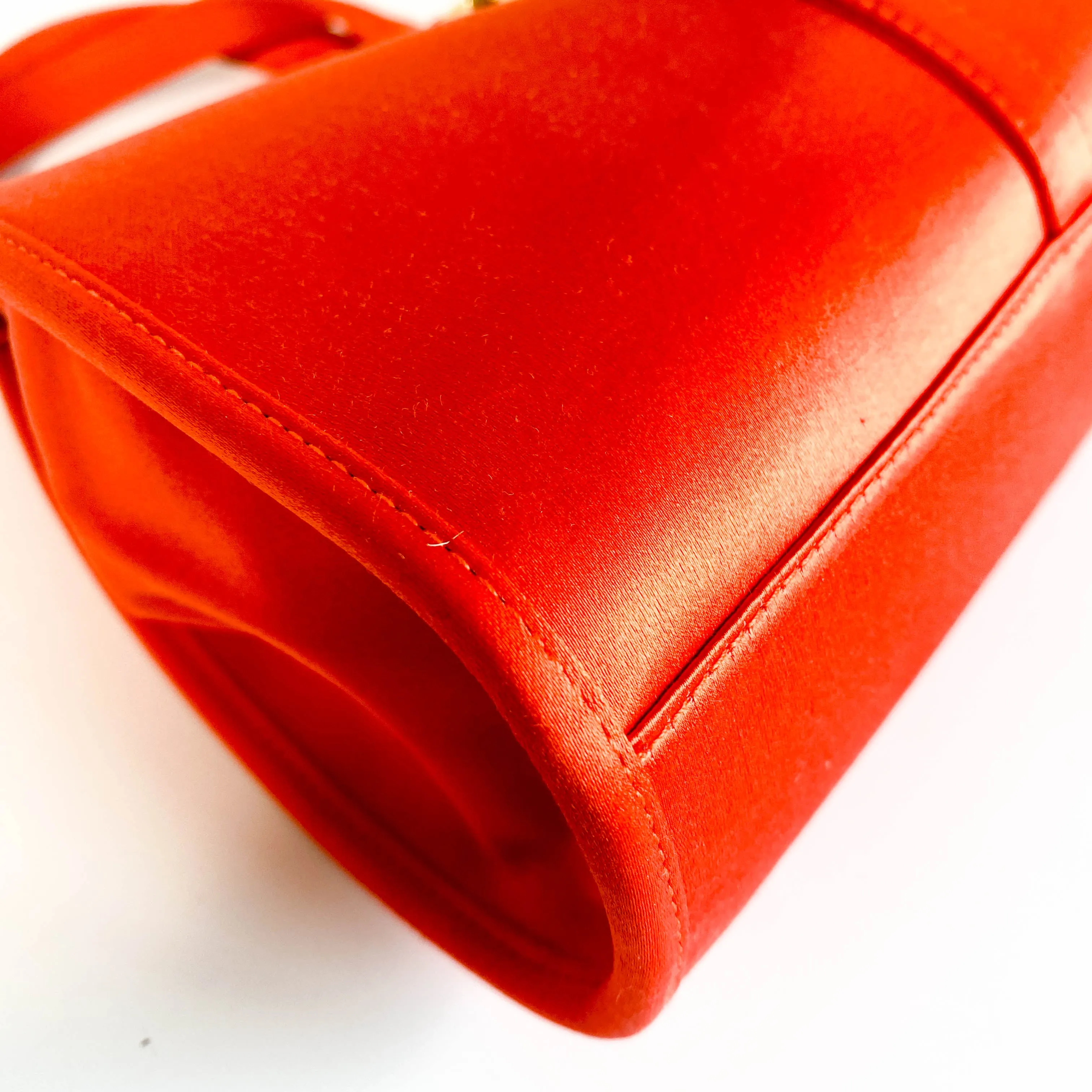 Orange Satin Mini Jackie Handbag