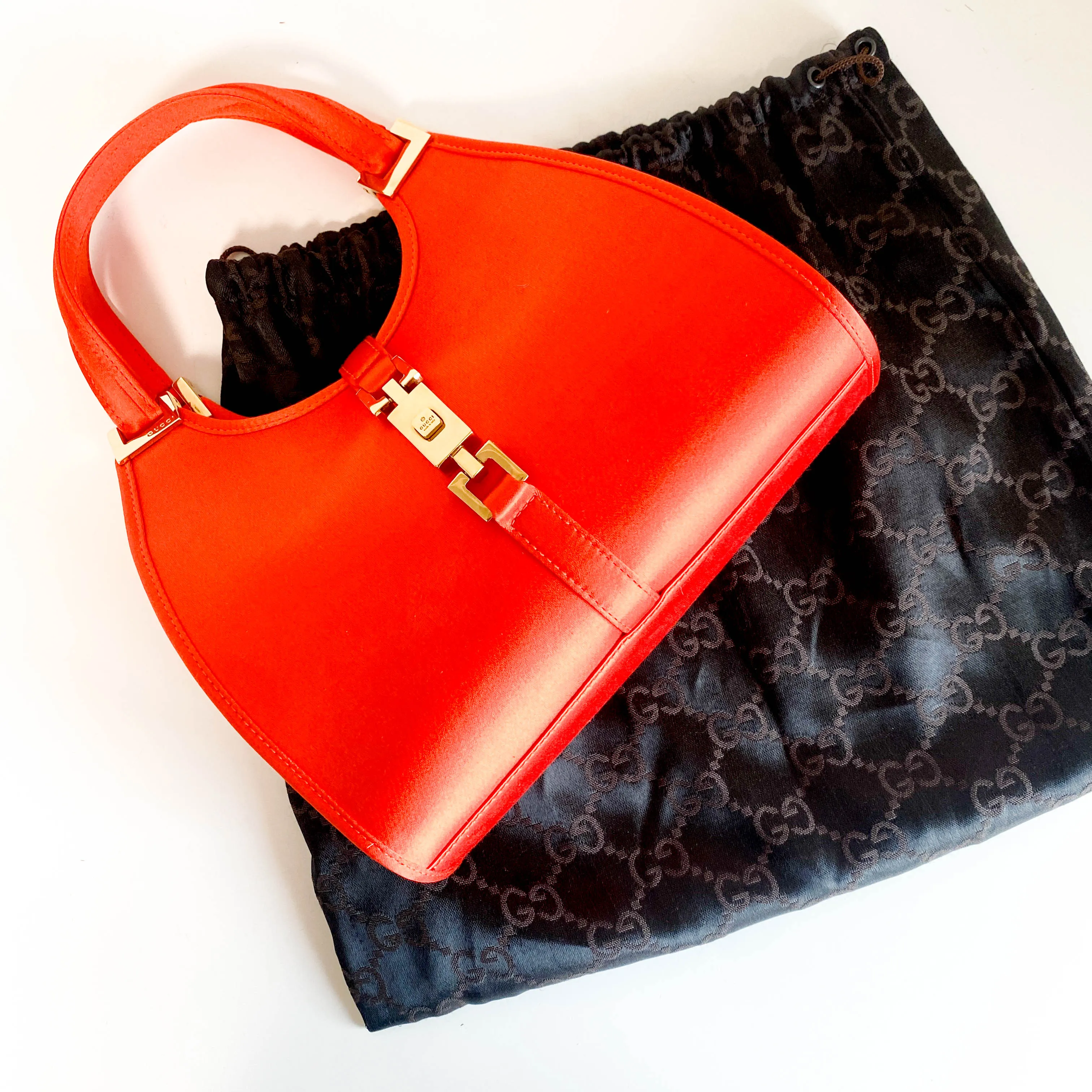 Orange Satin Mini Jackie Handbag
