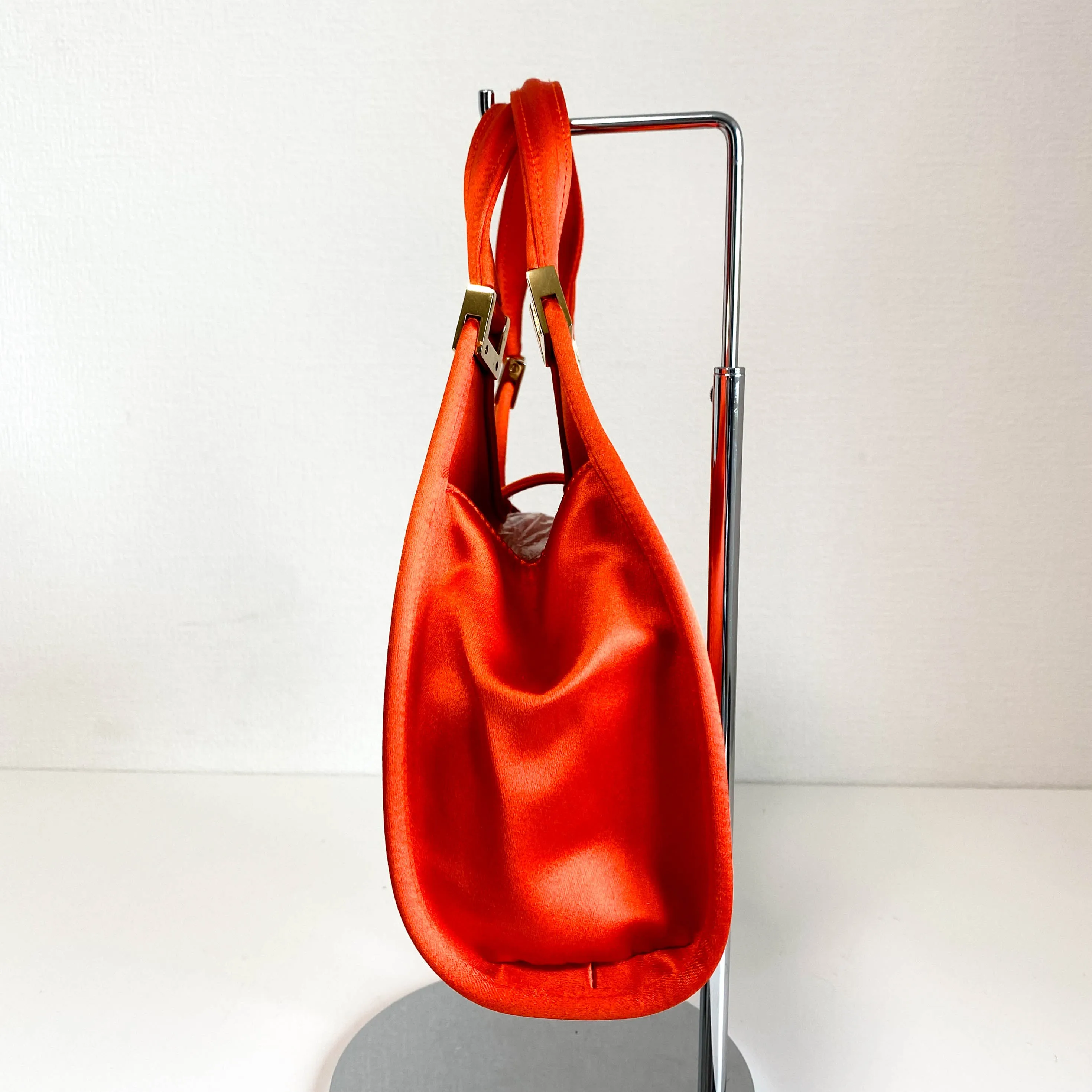 Orange Satin Mini Jackie Handbag