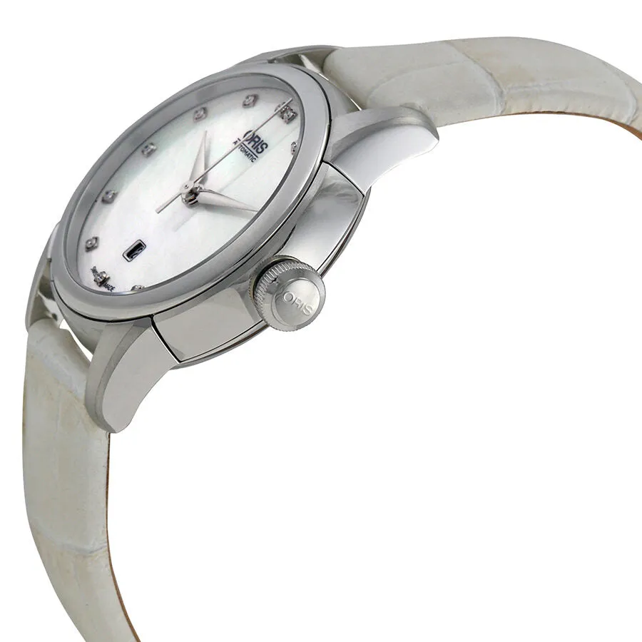 Oris Artelier Date Automatic White Mother Of Pearl Diamond Dial Ladies Watch 561-7687-4091LS 01 561 7687 4091-07 5 14 67FC