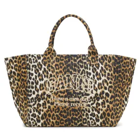 OVERSIZED CANVAS TOTE BAG | LEOPARD