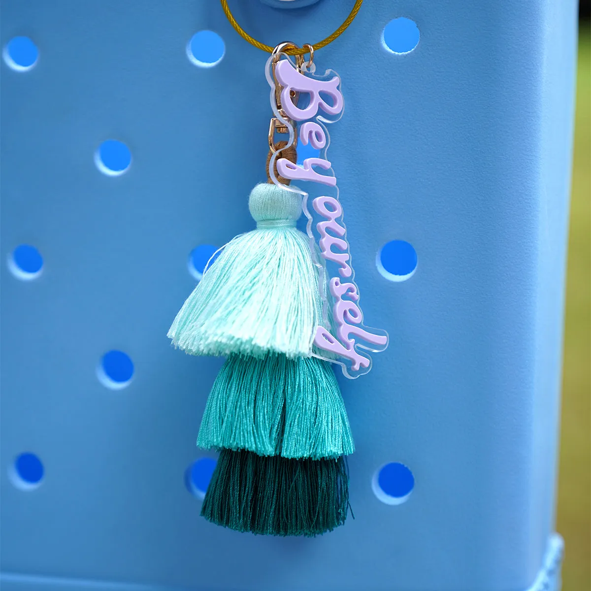 Owllaser 3D Personalized Name Charm for Handbag and Keychain with Colorful Tassel
